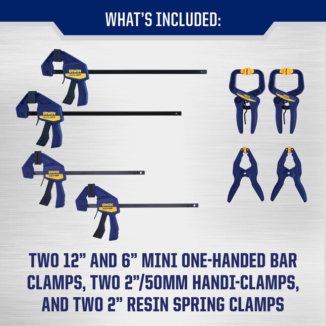 IRWIN QUICK-GRIP 8-Pack Assorted Assorted Clamp Set Clamp IRWIN QUICK-GRIP 8-Pack Assorted Assorted Clamp Set Clamp
