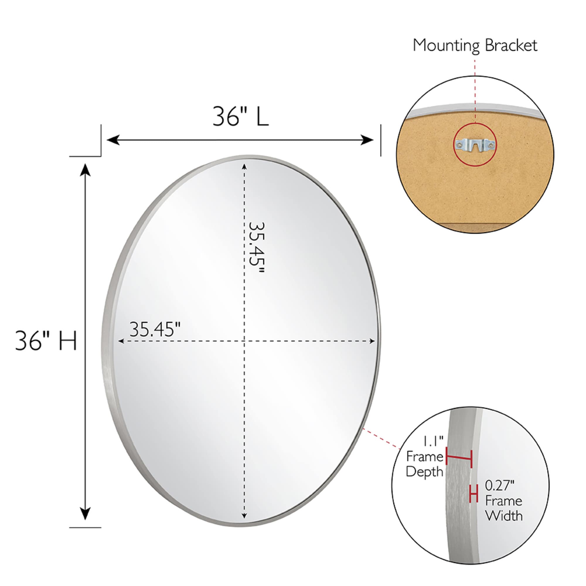 Design House 596536-SLV Framed-Bath-Mirrors - View #6