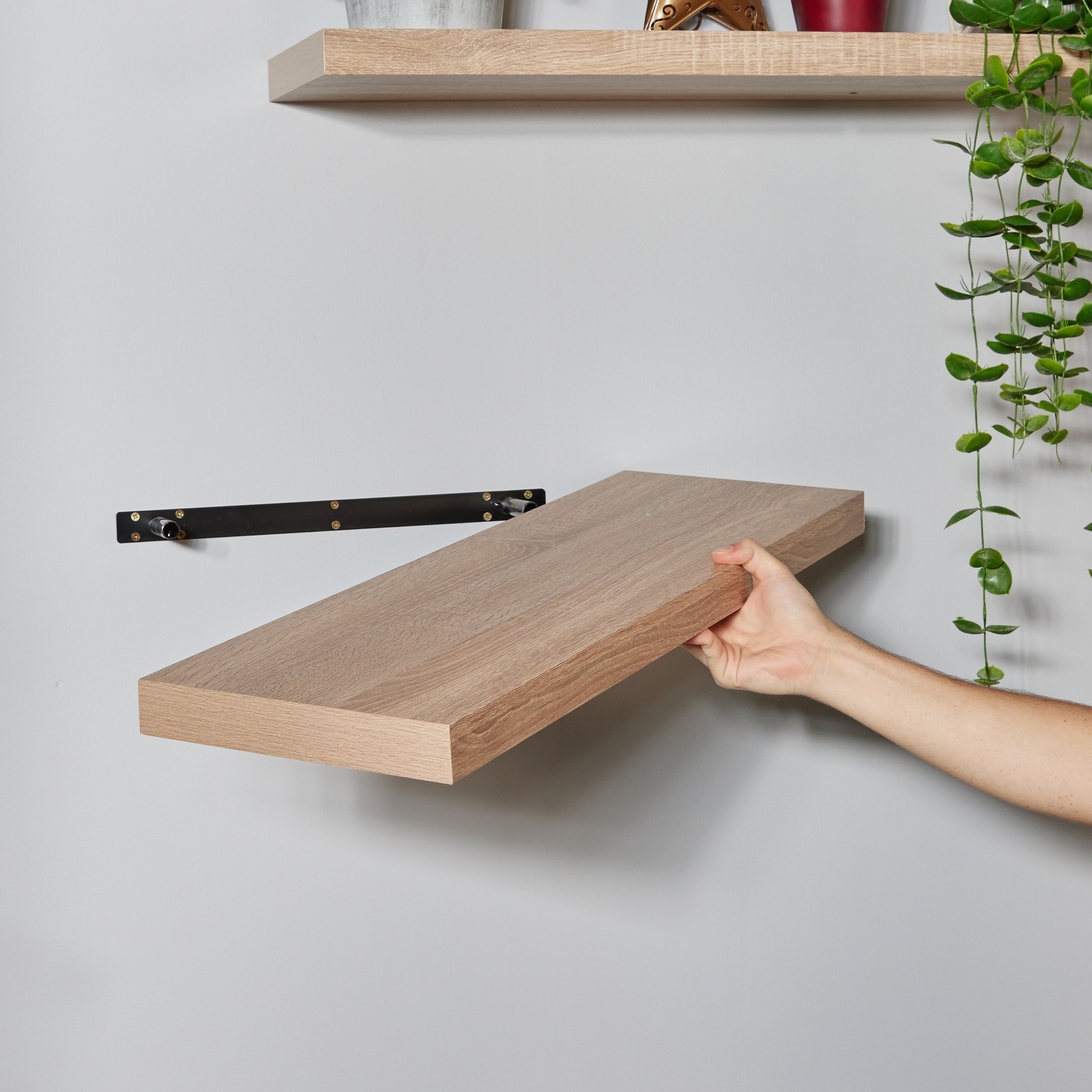 Home Basics Space-Saving Oak Wood Over the Sink Multi-Use Shelf 
