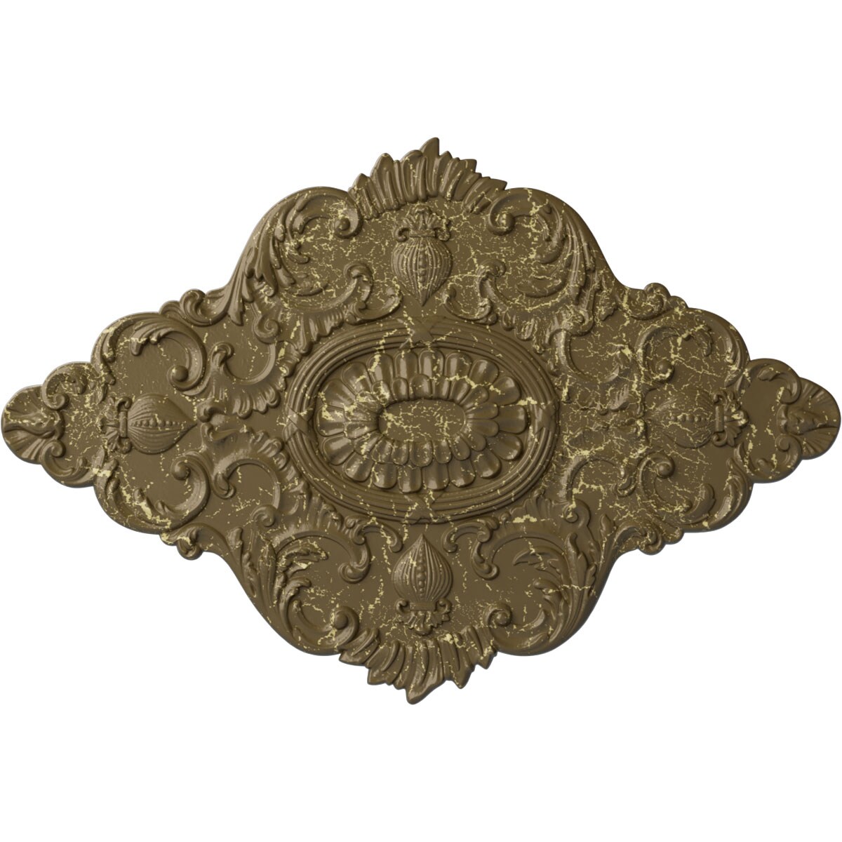 Ekena Millwork CM42X28ASMMC Ashford 28.875-in W x 42.75-in L Painted Mississippi Mud Crackle Polyurethane Whole Ceiling Medallion