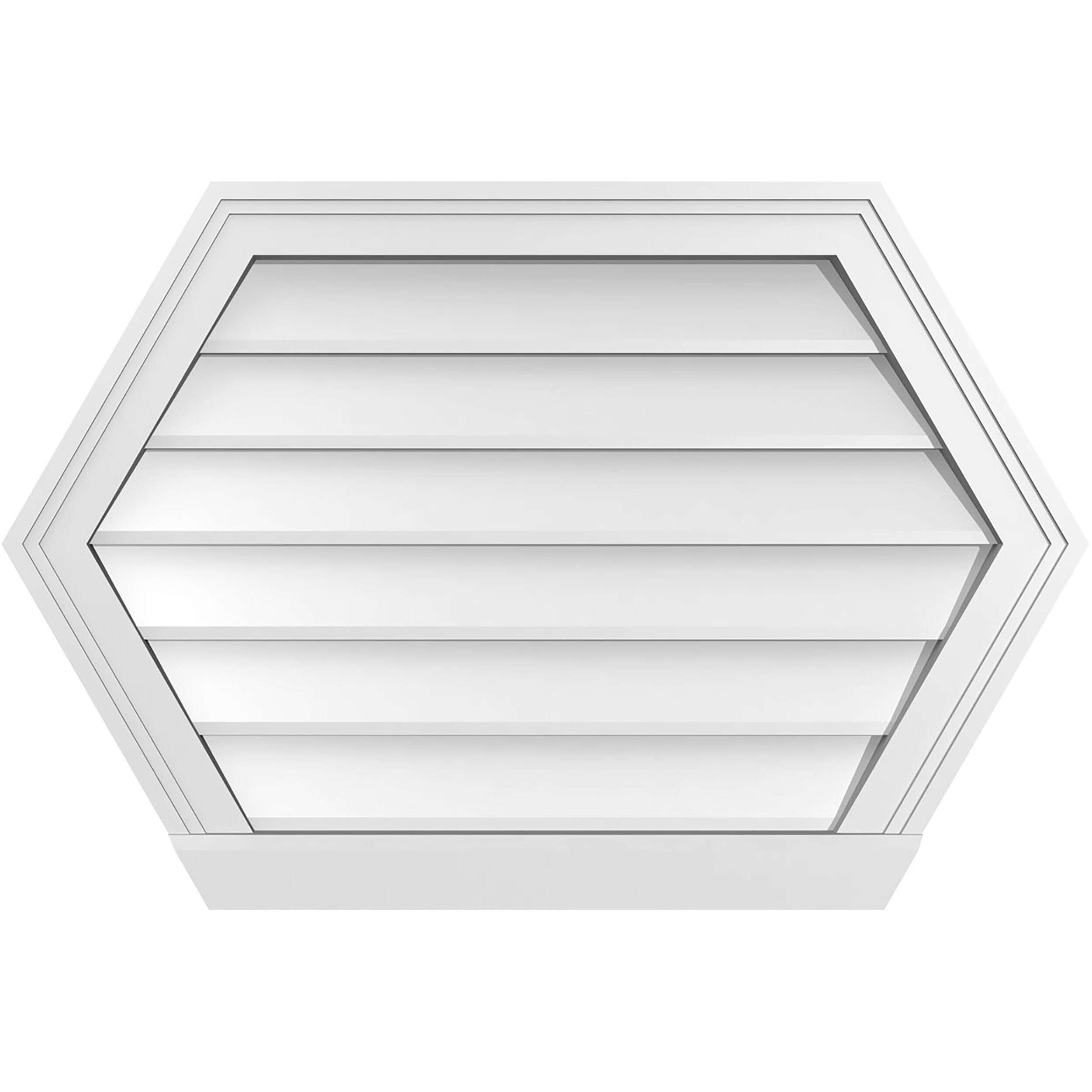 Ekena Millwork GVPHP30X2003SN 30-Inches x 20-Inches Off-white Peaked PVC Gable Louver Vent