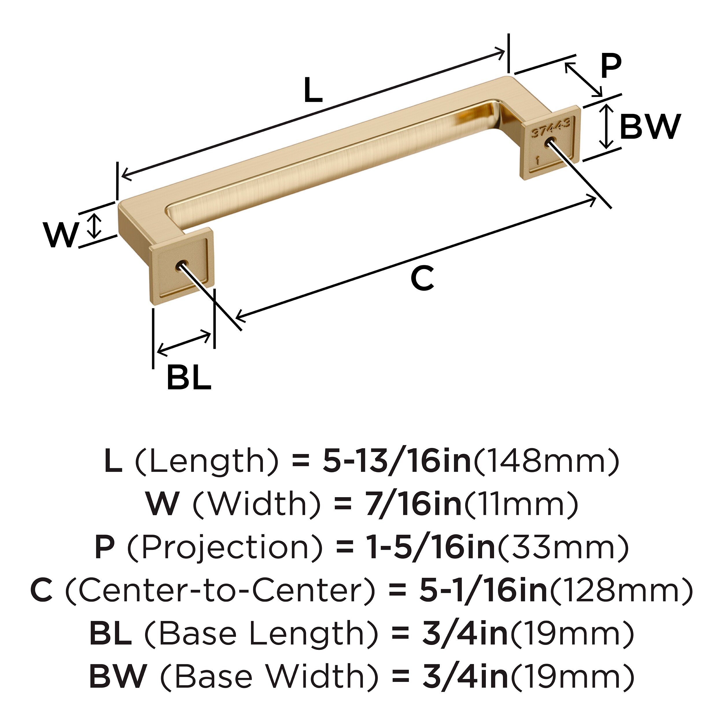 Amerock BP37443BBZ Cabinet-Pulls - View #4