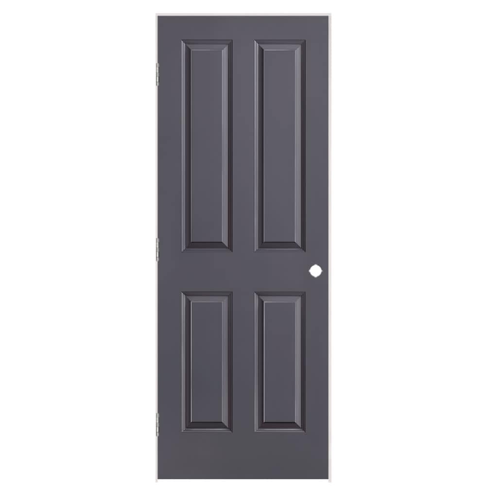 Masonite 1316562 30-in x 80-in Slate Solid core 4 panel square Right hand Smooth Prefinished Molded composite Flat Jamb Single Prehung Interior Door