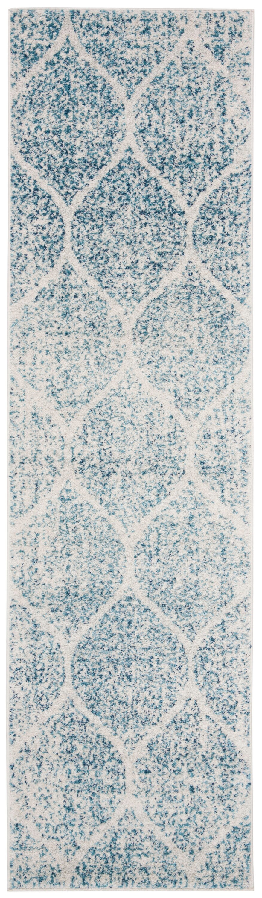 Safavieh MAD604E-212 Madison Westmont 2 x 12 (ft) Loomed Synthetic Cream/Turquoise Rectangular Indoor Trellis Farmhouse/Cottage Runner rug