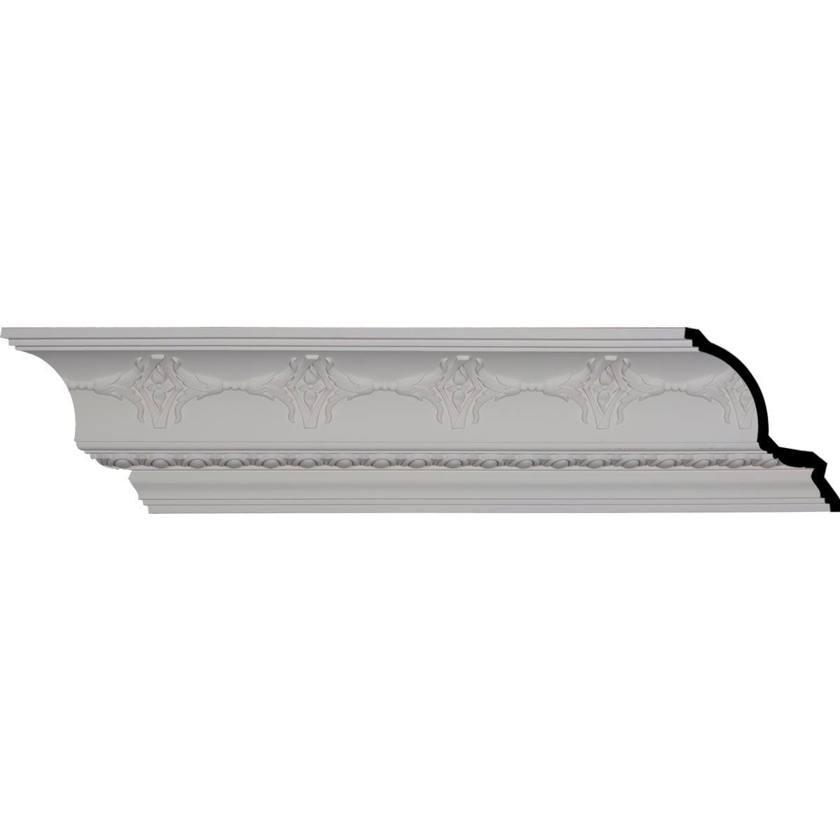 Ekena Millwork MLD06X07X09EG Egg and Dart 6-1/4-in x 7-ft 10-1/2-in Primed Urethane Crown Moulding