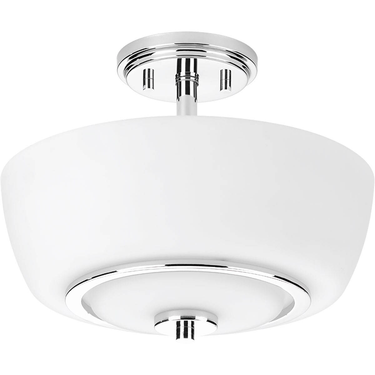 Progress Lighting P3669-15 Fleet 2-Light 13-in Polished Chrome Semi-Flush mount light