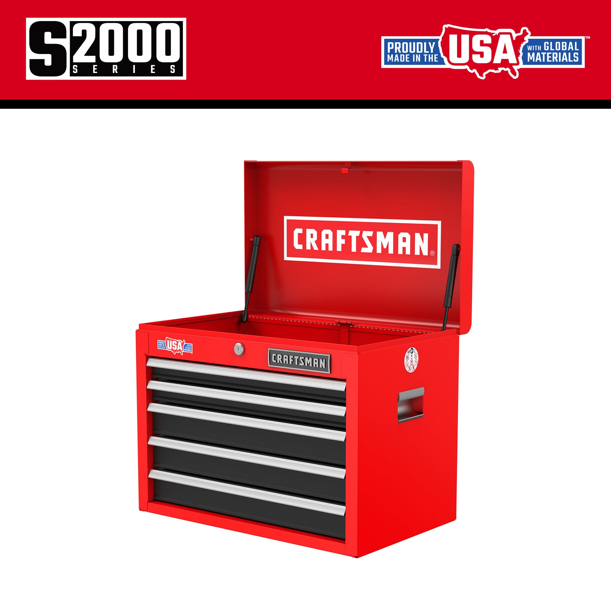 CRAFTSMAN 2000 Series 26-in W x 19.75-in H 5-Drawer Steel Tool Chest (Red) CMST98263RB Sansujyuku sansujyuku.com