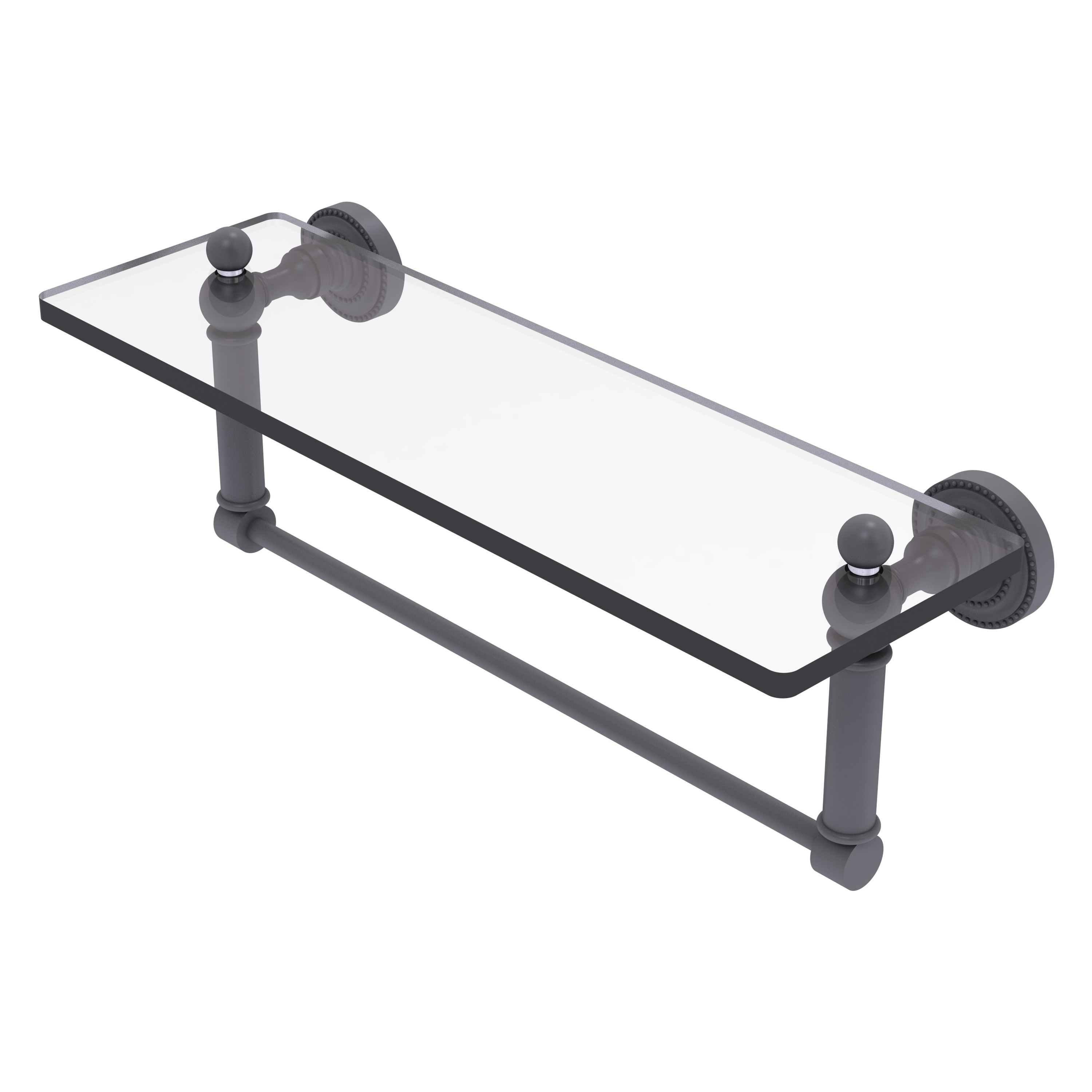 Allied Brass DT-1TB/16-GYM Dottingham Matte Gray Wall mount Bathroom Shelf ( 16-in x 5-in x 5-in )