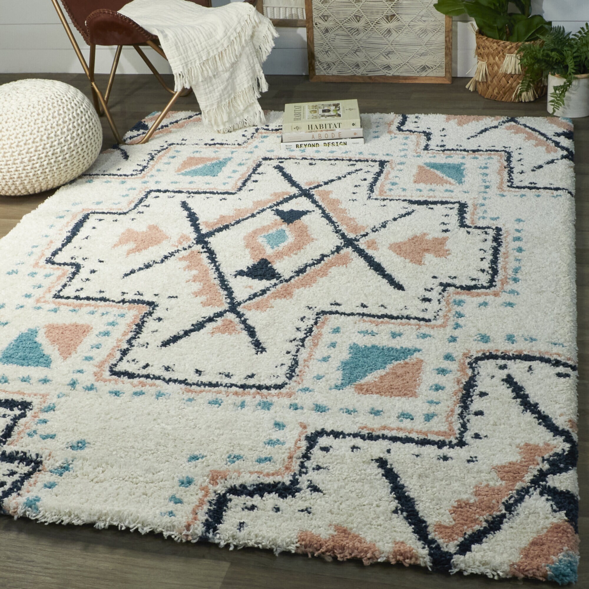 Balta 3006066 2 x 7 (ft) Polypropylene Cream Rectangular Indoor Geometric Global Runner rug
