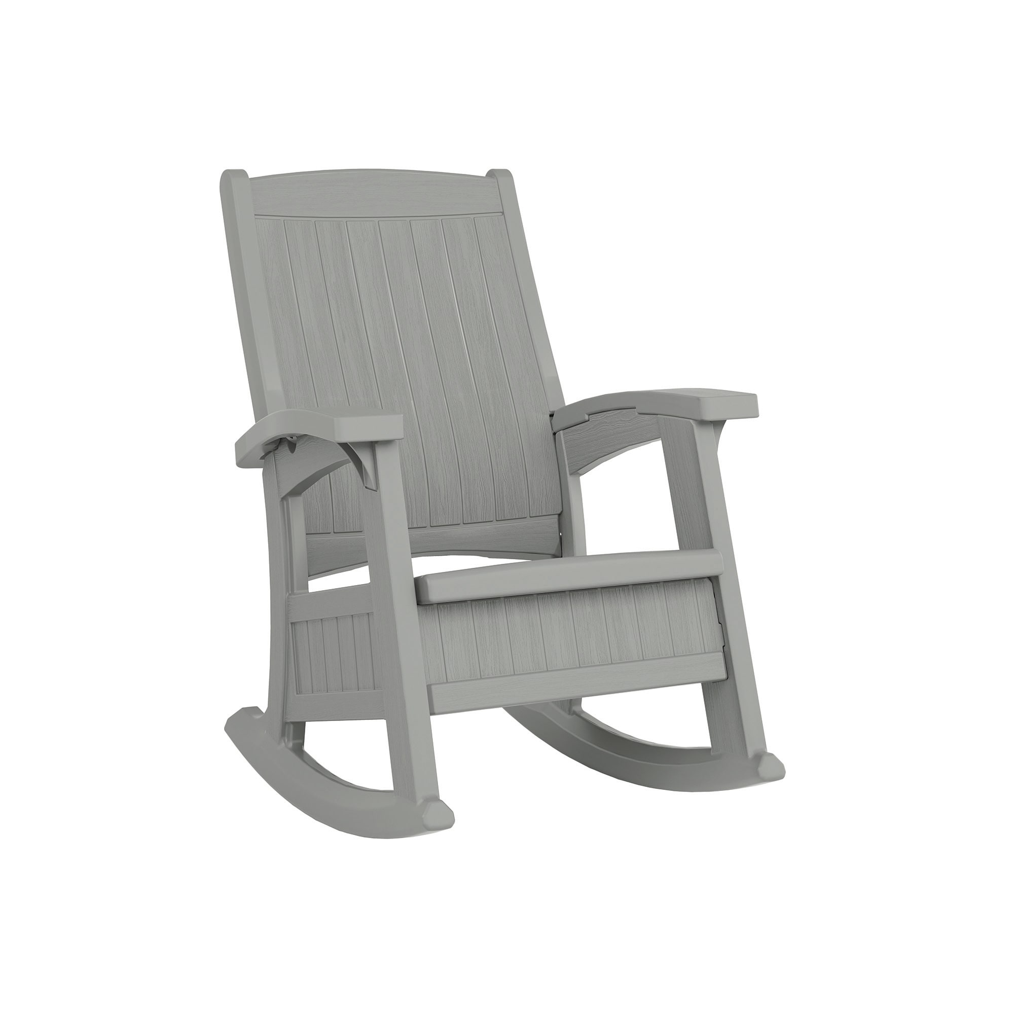 Suncast BMRC1000 Dove Gray Plastic Frame Swivel rocker Rocking Chair with Solid Seat