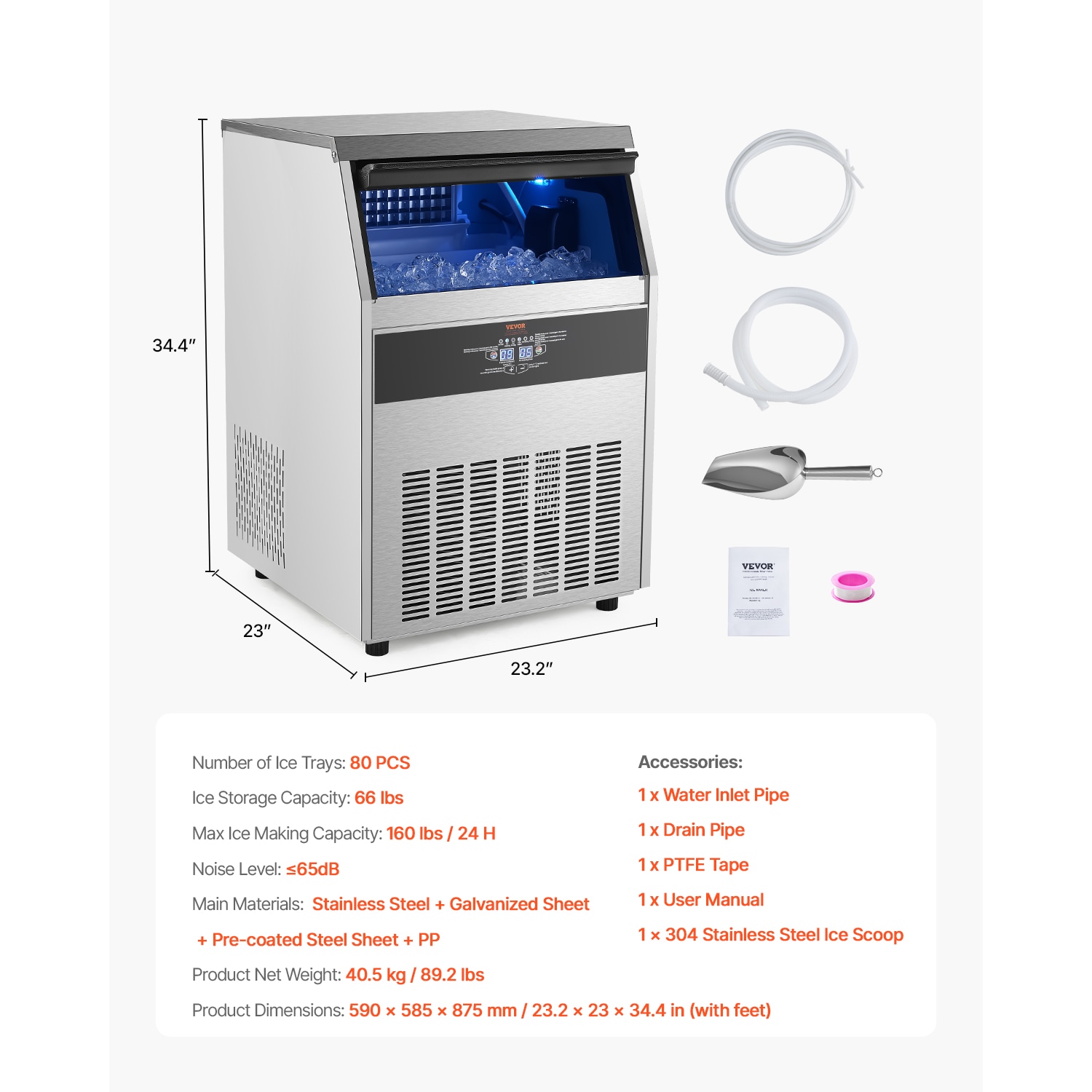 VEVOR FBZBJSKF-D80F0001V1 Ice-Makers - View #8