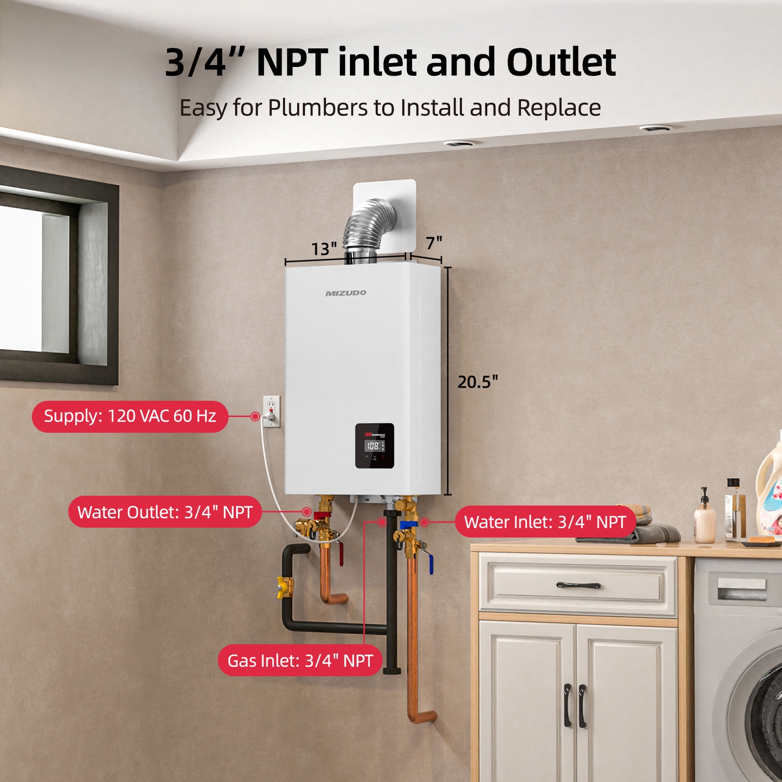Mizudo FDG-CS80W-LP Gas-Water-Heaters - View #2