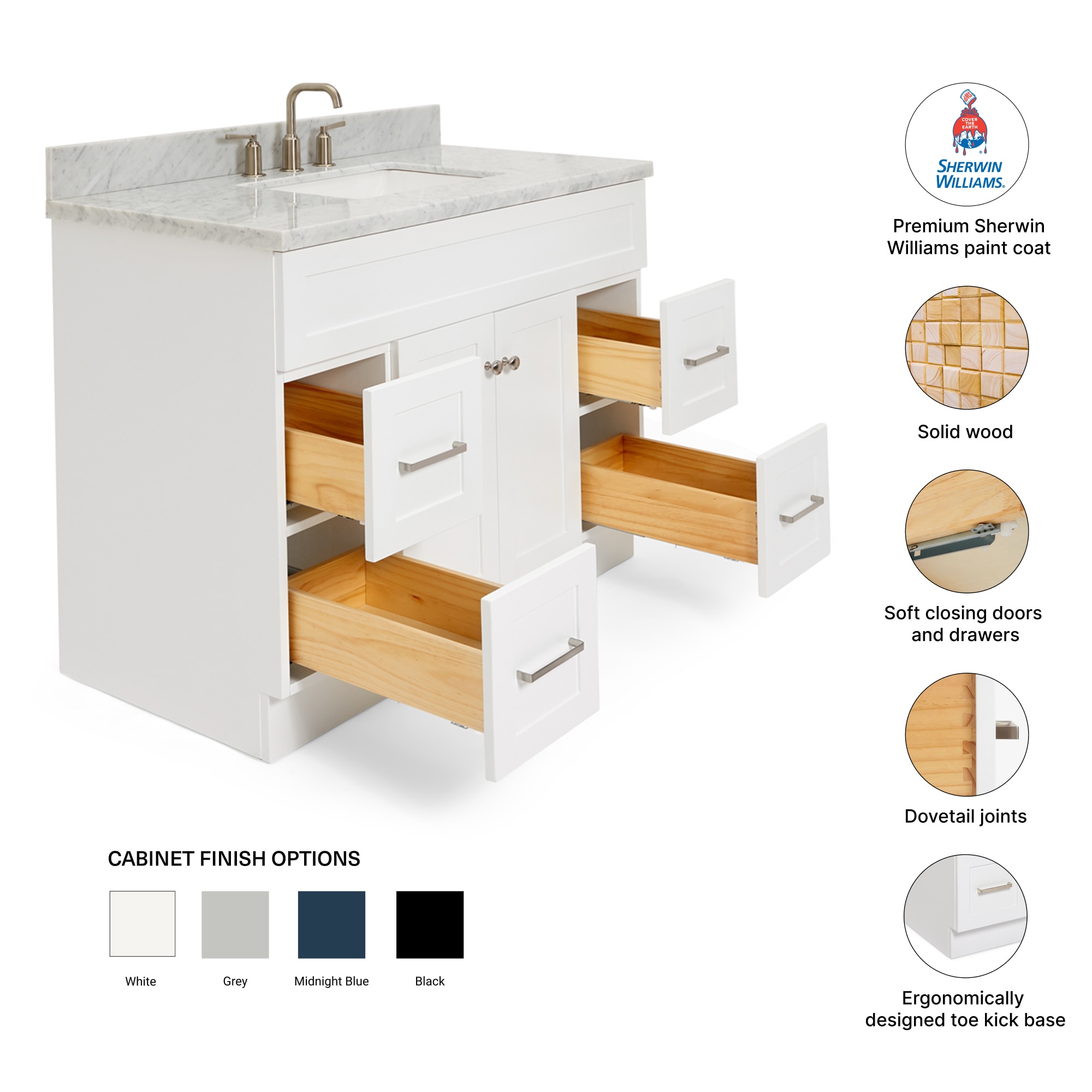 ARIEL F043SCWRVOWHT Bath-Vanity-Combo - View #4