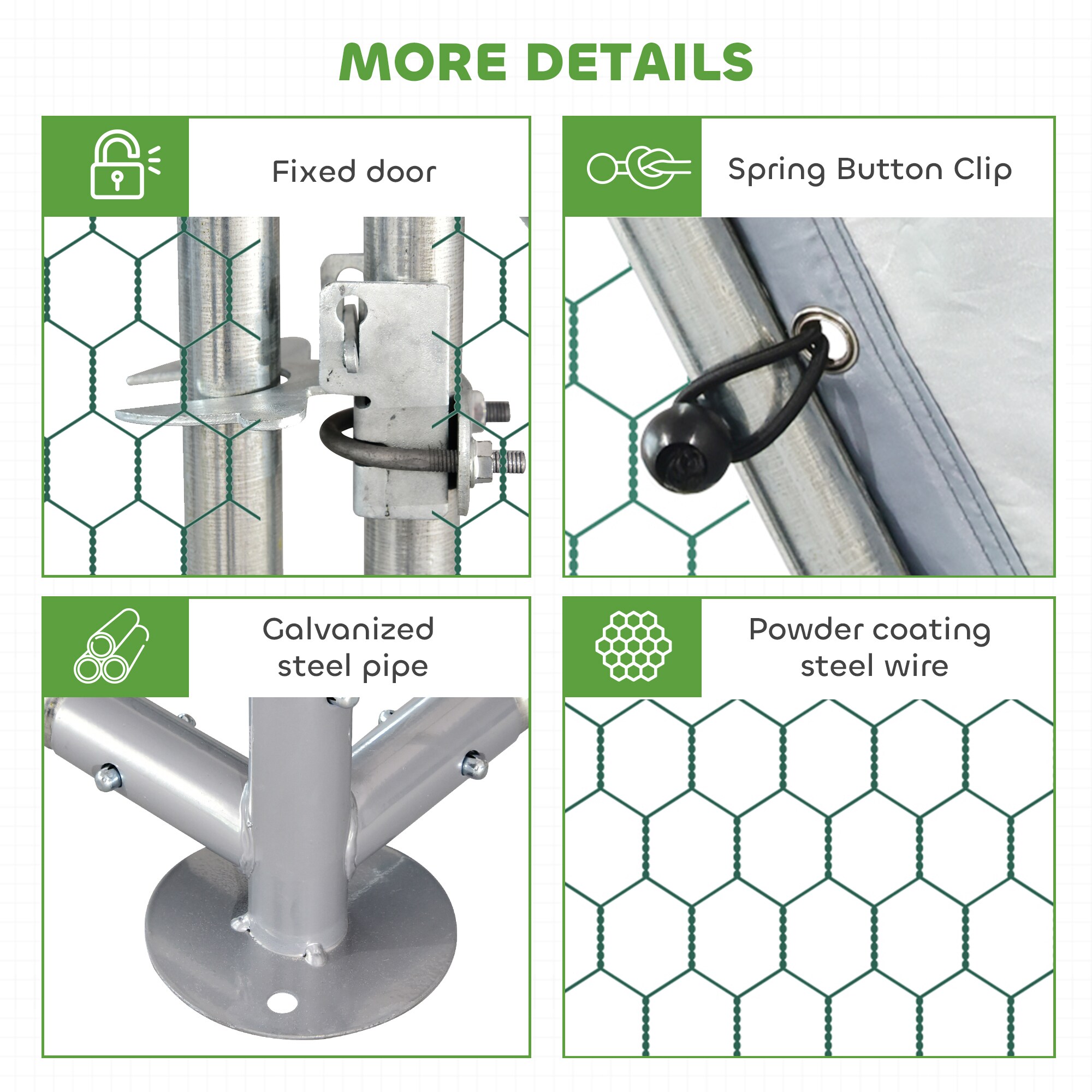 PawHut D51-116V01SR Chicken-Coops-Rabbit-Hutches - View #4