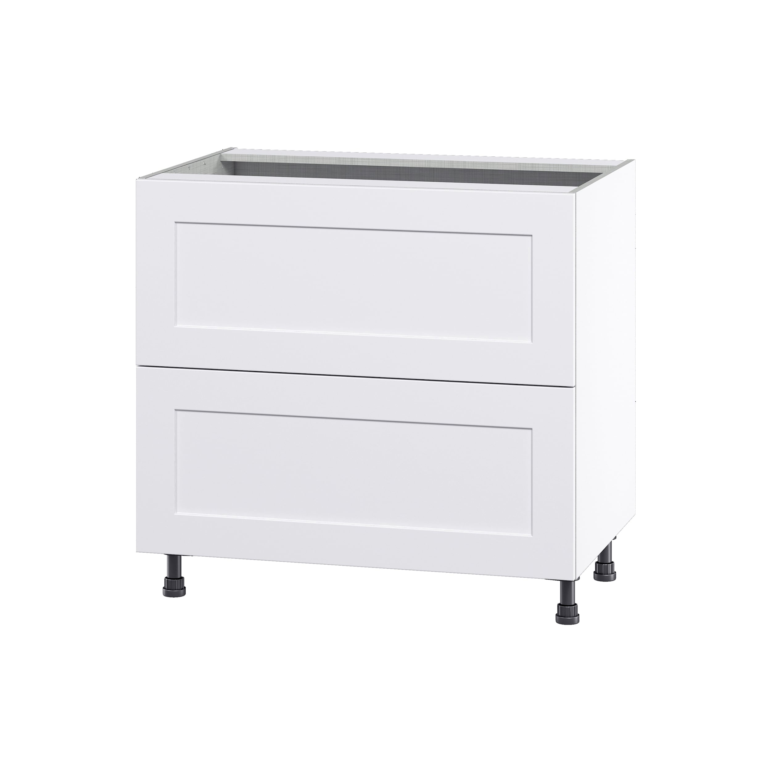 Hugo&Borg Jolie 36-in W x 34.5-in H x 24-in D Warm White 2-Drawer Base Fully Assembled Cabinet