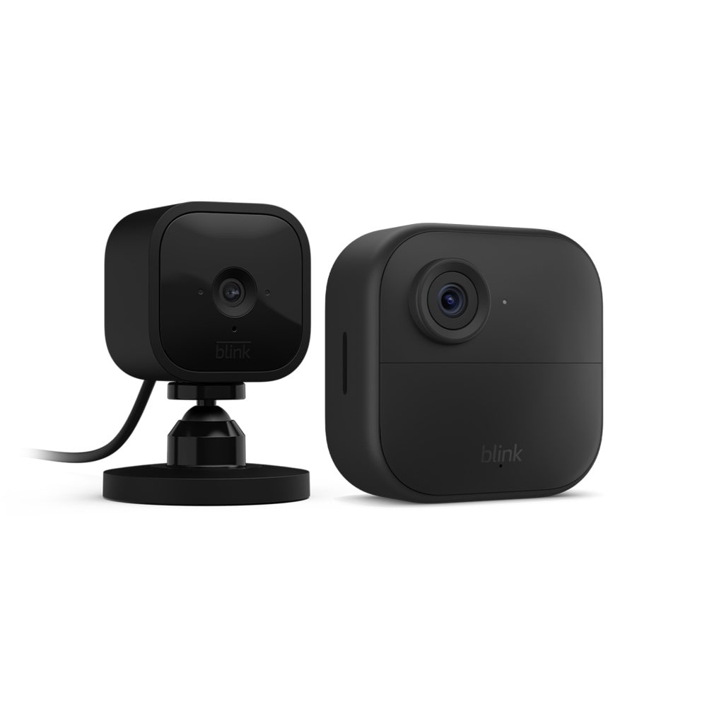 Blink Outdoor Camera (4th Gen) + Mini (Black) Smart Security Camera System