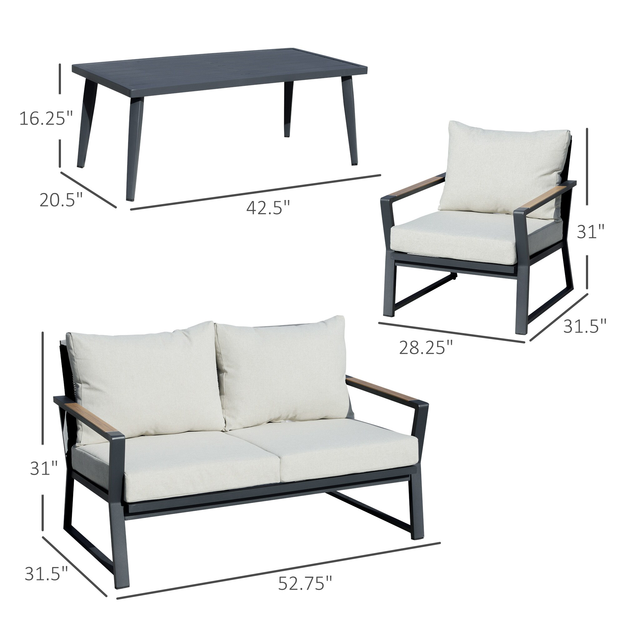 ModernLuxe L-W2225142491 Patio-Conversation-Sets - View #6