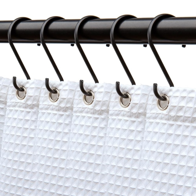 Utopia Alley 12-Pack Black Single Shower Curtain Hooks in the Shower Rings  & Hooks department at