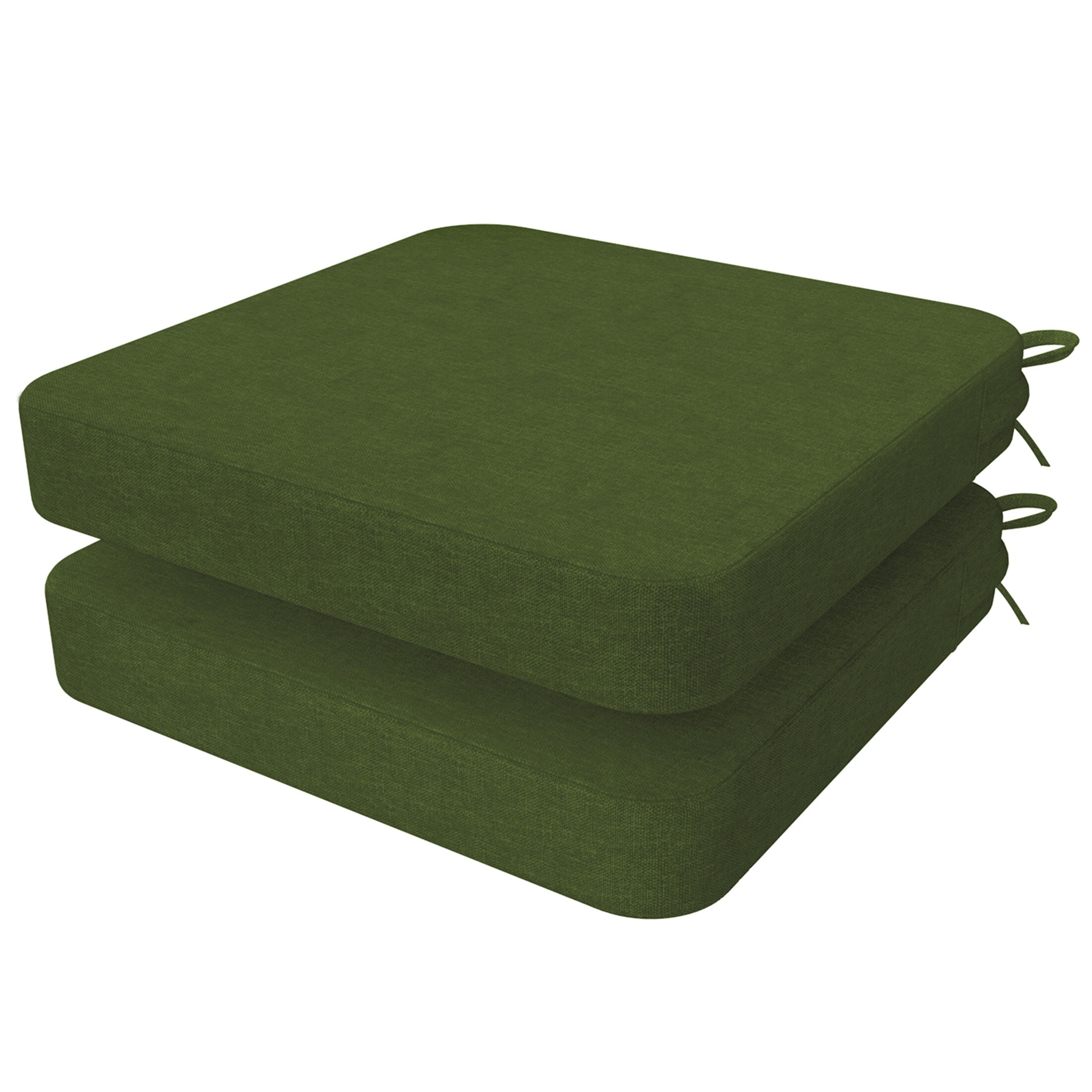 AAAAAcessories LS-DCCLS-SHENLV-2P Dark Olive Green Solid Chair Cushion
