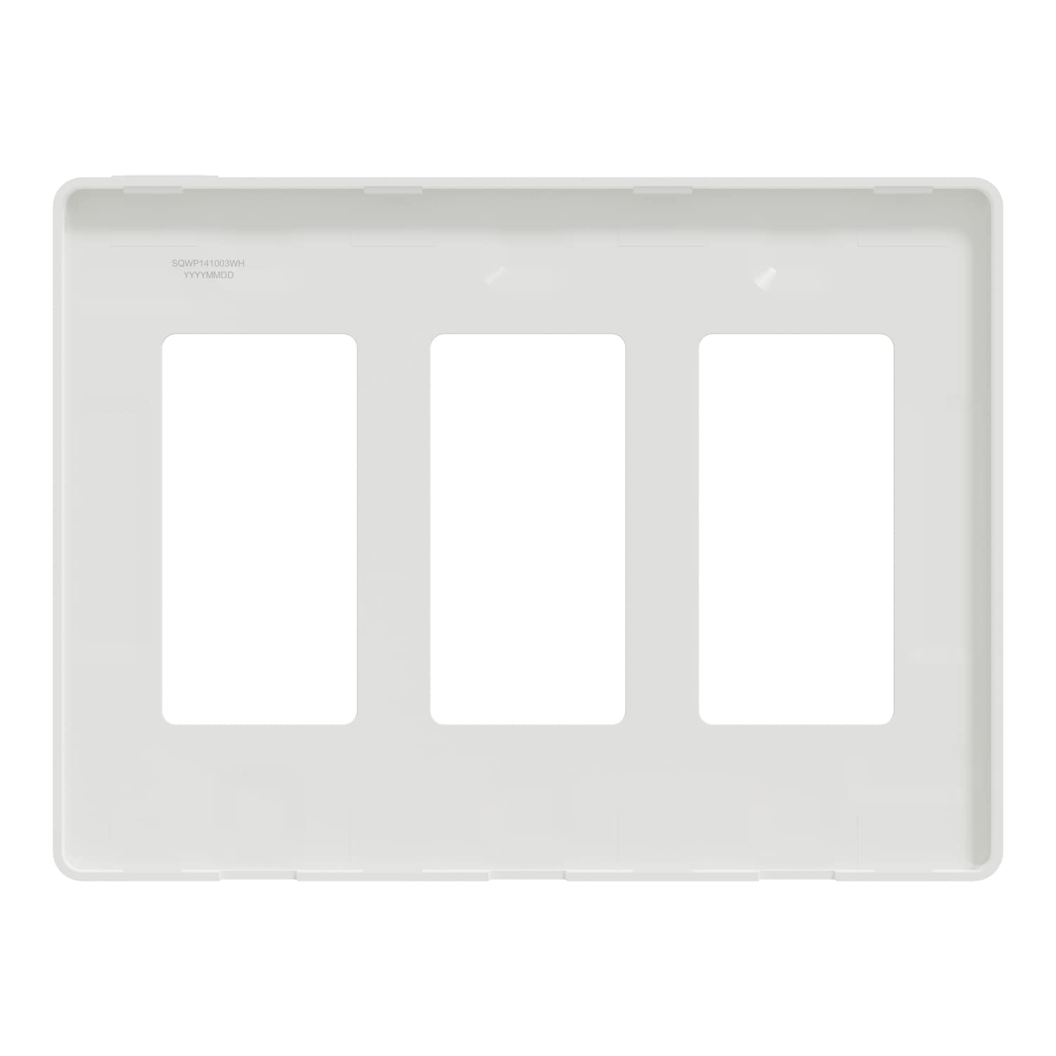 White 3-Gang Screwless Smooth Wall Plate Cover