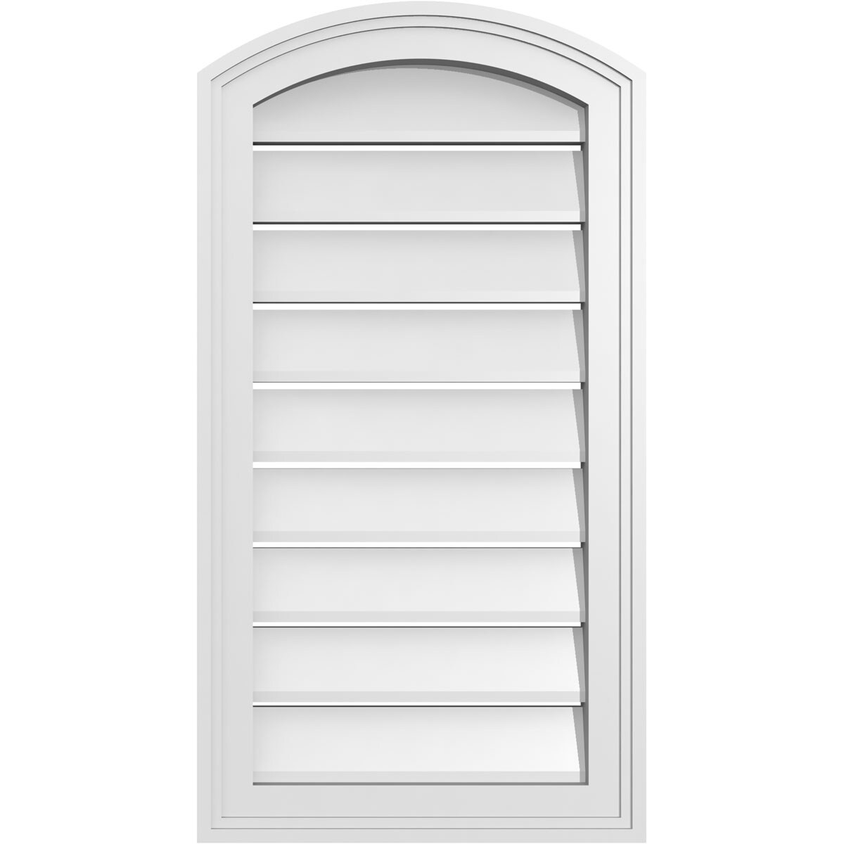 Ekena Millwork GVPAR16X3002SF 16-Inches x 30-Inches Off-white Round top PVC Gable Louver Vent