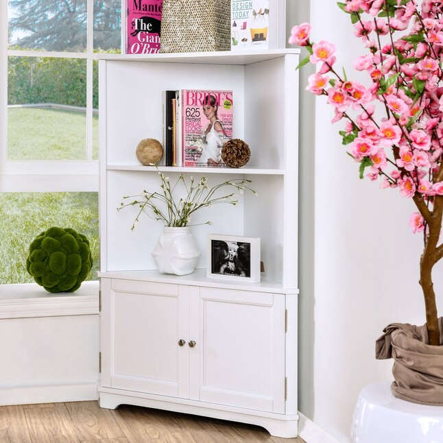 Furniture Of America Hyannis White Wood, What Do You Call A Bookcase With Doors