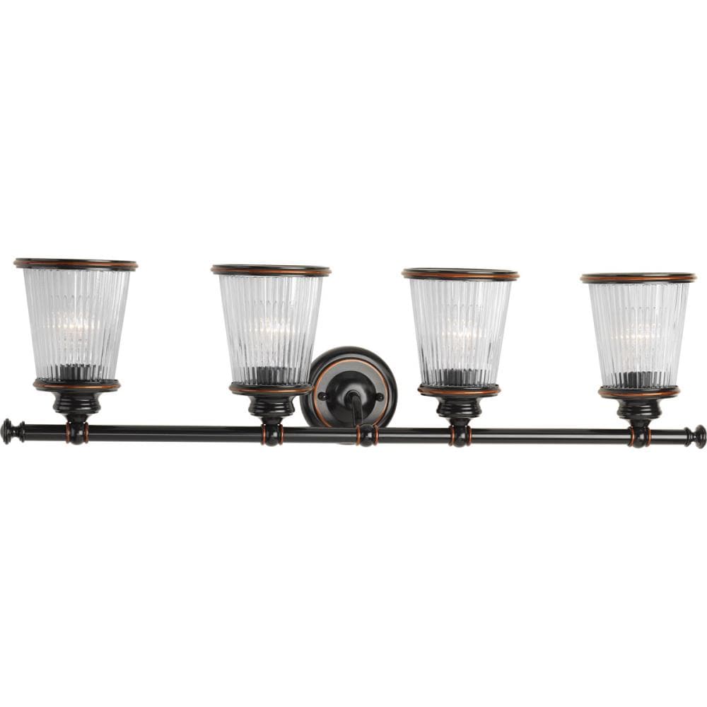 Progress Lighting P2172-139 Radiance 4-Light Rubbed Bronze Transitional Vanity Light