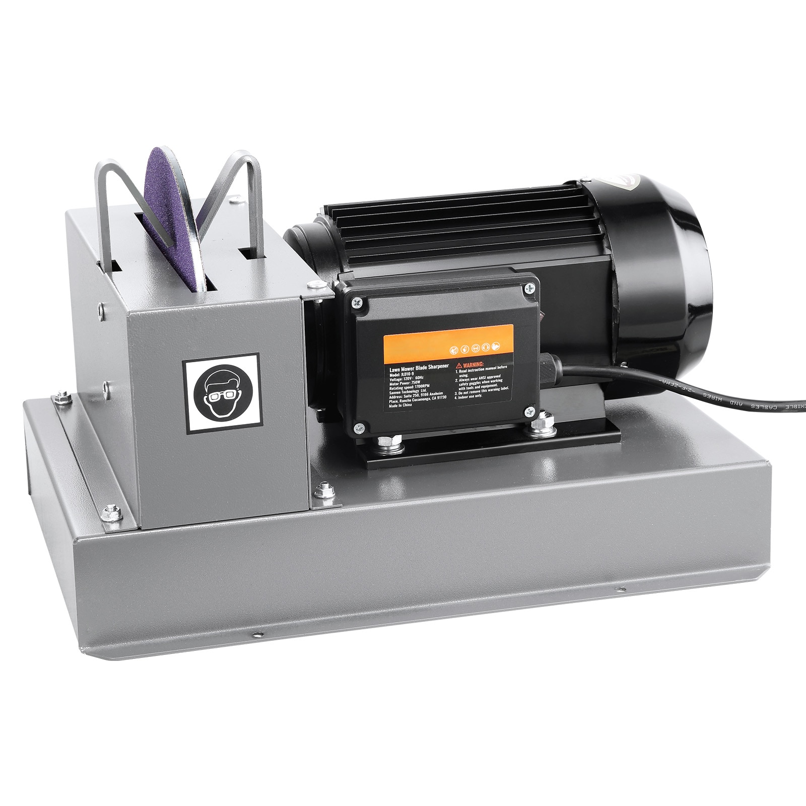 SVOPES SVOPESTSGCJDP06255V1 Lawn Mower Blade Sharpener. 1HP 750W Grinder with 9-inch Ceramic Grinding Wheel. Powerful Bench Sharpening Machine