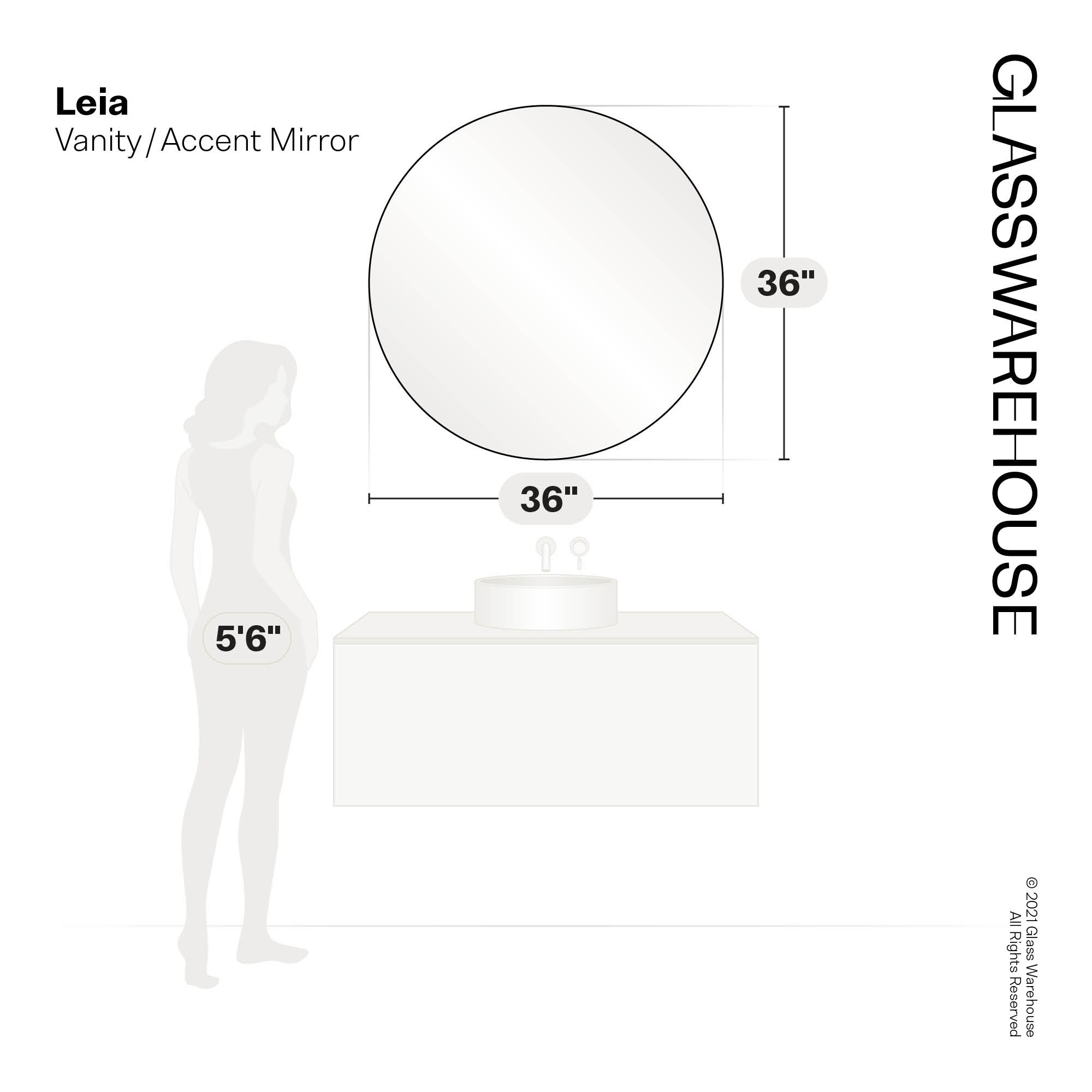 Glass Warehouse MF-R-36-B Decor-Mirrors - View #4