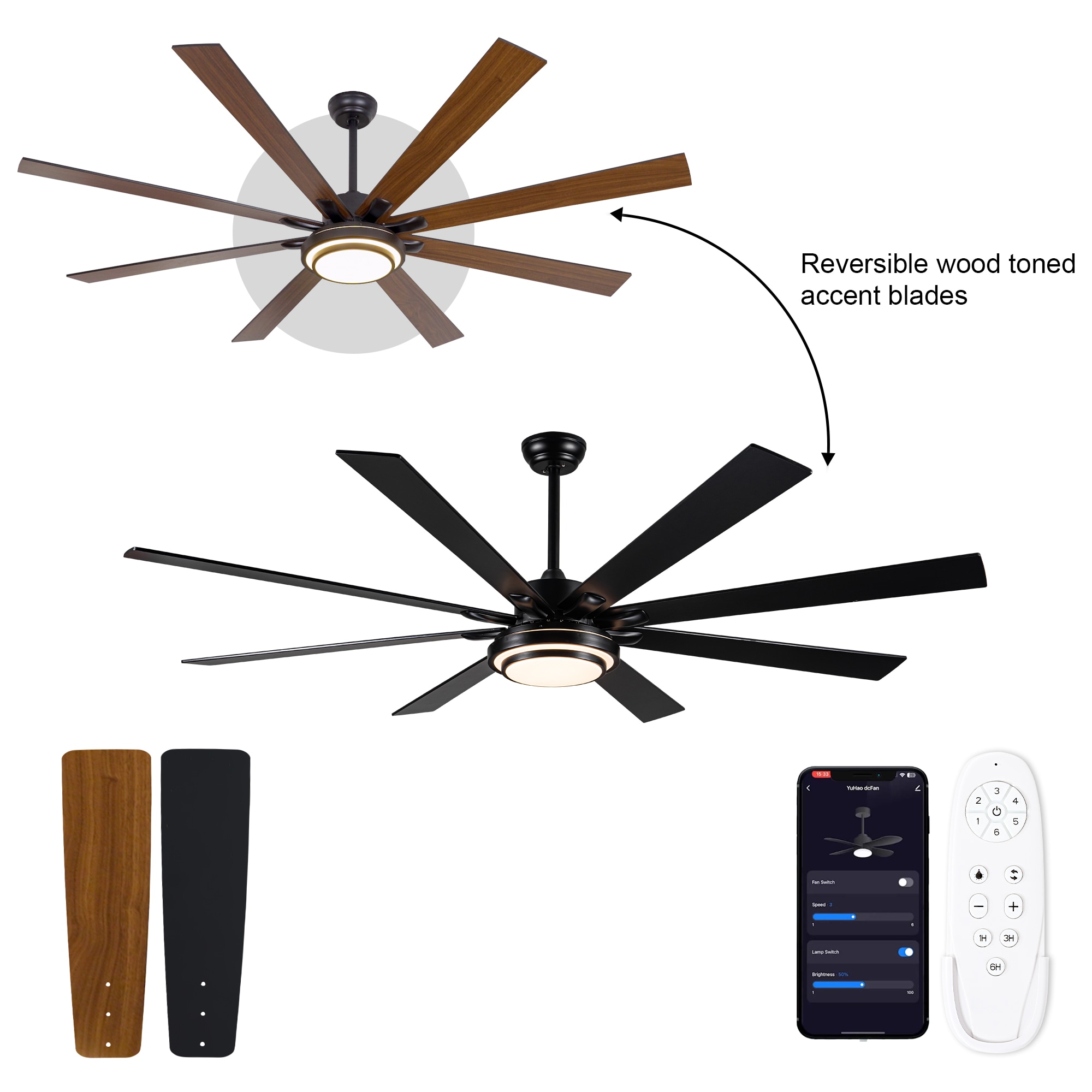 YUHAO LSDC8723BK72 Ceiling-Fans - View #2