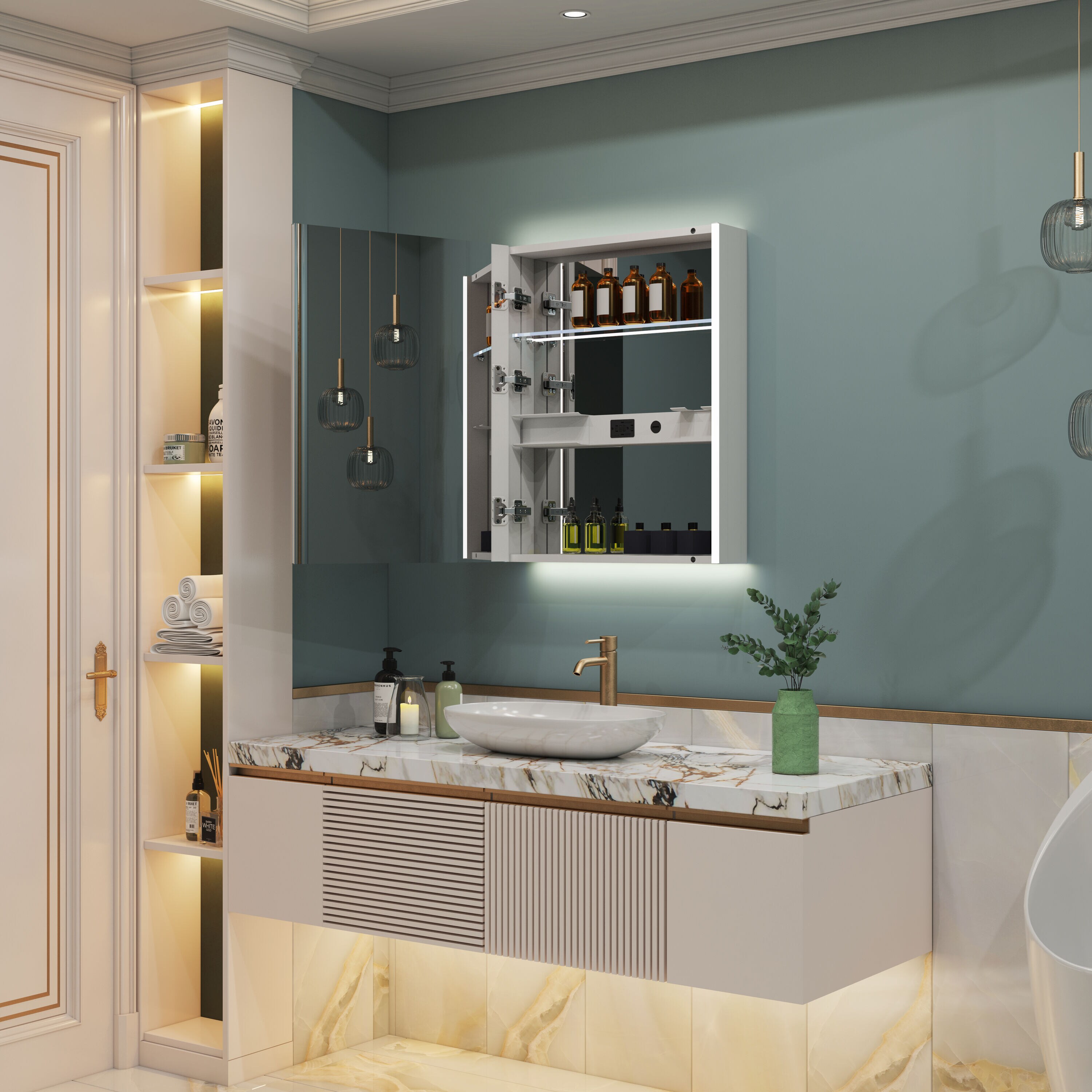 WELLFOR W14MCL2030L Bathroom-Medicine-Cabinets - View #3