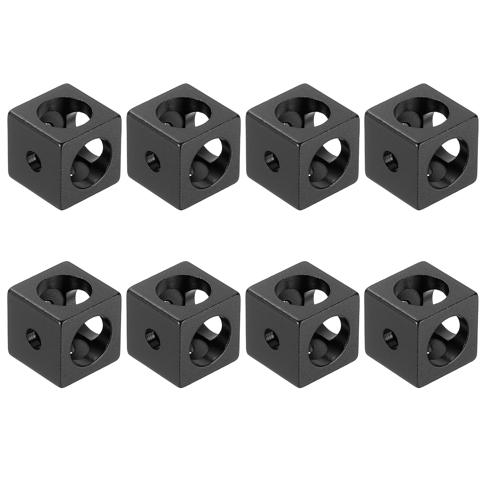Unique Bargains 8pcs Black Aluminum Extrusion Profile Connector 1515 Series t Slot Cube Corner Brackets Extruded Hardware for Aluminum Extrusion Rail Accessories