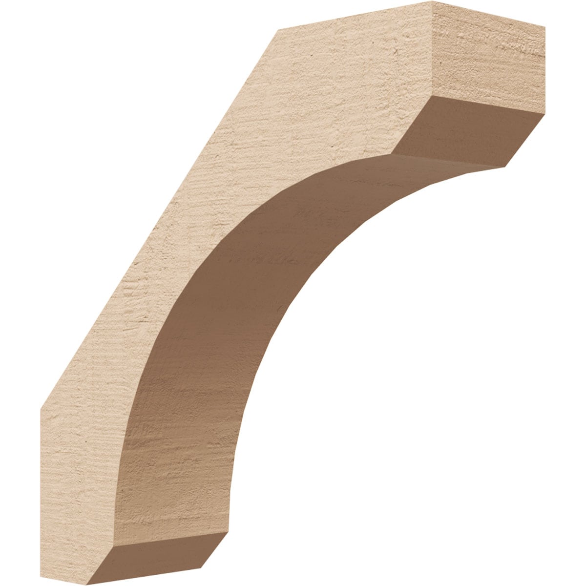 Ekena Millwork BRCUR03X10X10LECRCPR 3-in x 10-in x 10-in Primed Urethane Legacy Rough Cedar Woodgrain TimberThane KneeBrace