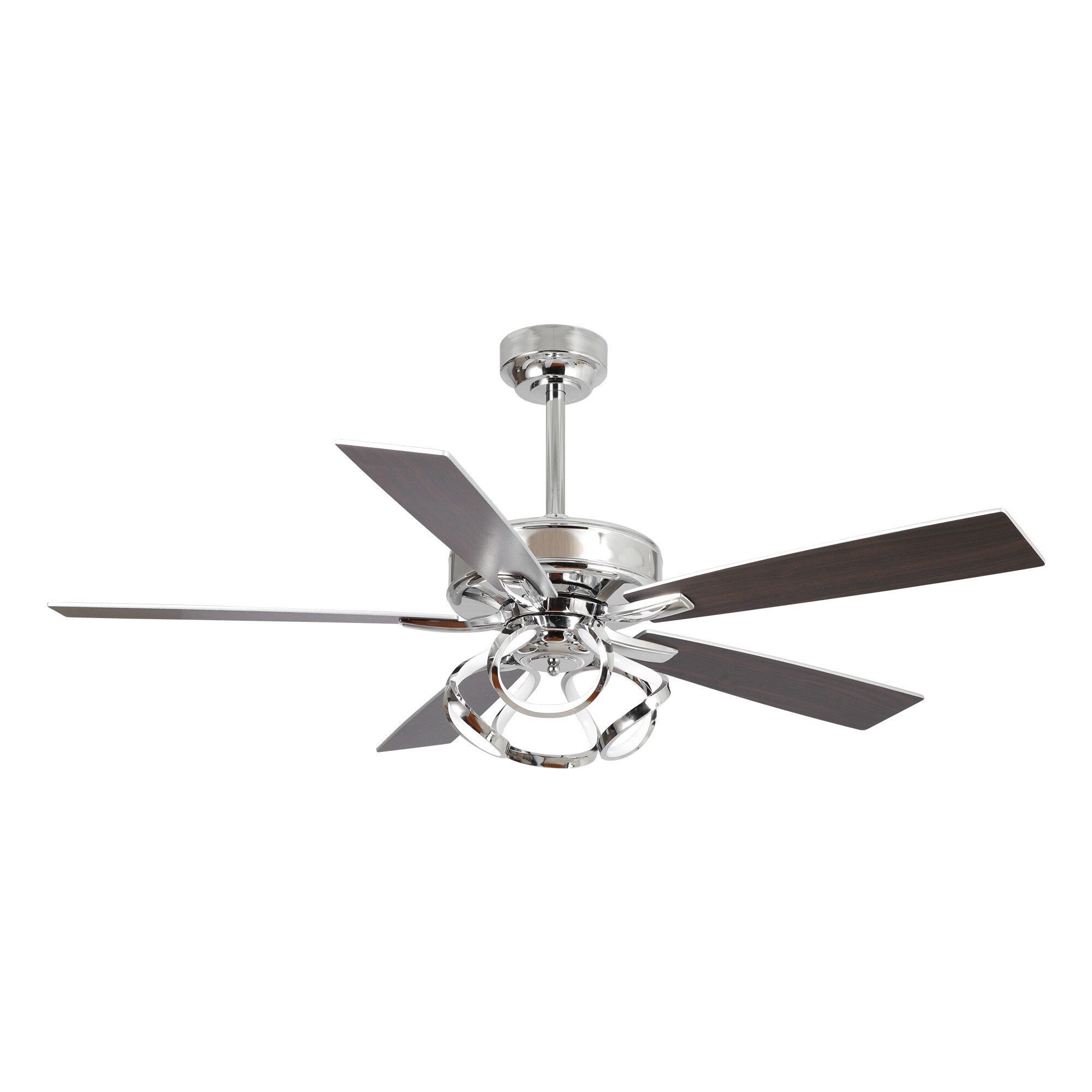 52'' Chrome Ceiling Fan with LED Light and Remote