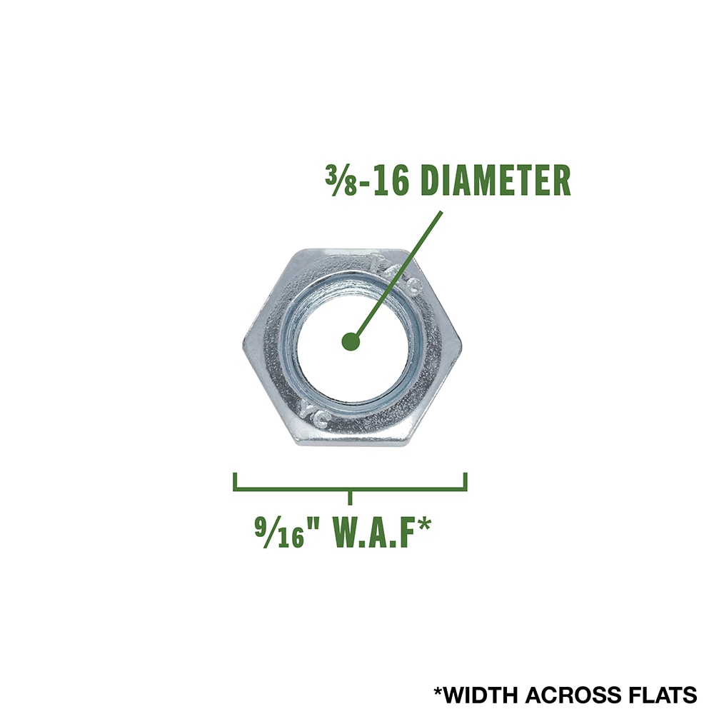 Hillman 3/8-in x 16 Zinc-Plated Steel Hex Nut in the Hex Nuts