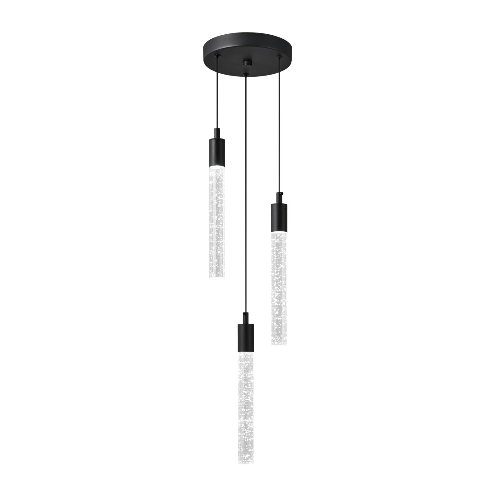 ZHLLMQ Pendant 3-Light Modern Black Crystal Rectangle Non-integrated LED 7.87in Kitchen Island E26 Pendant Light