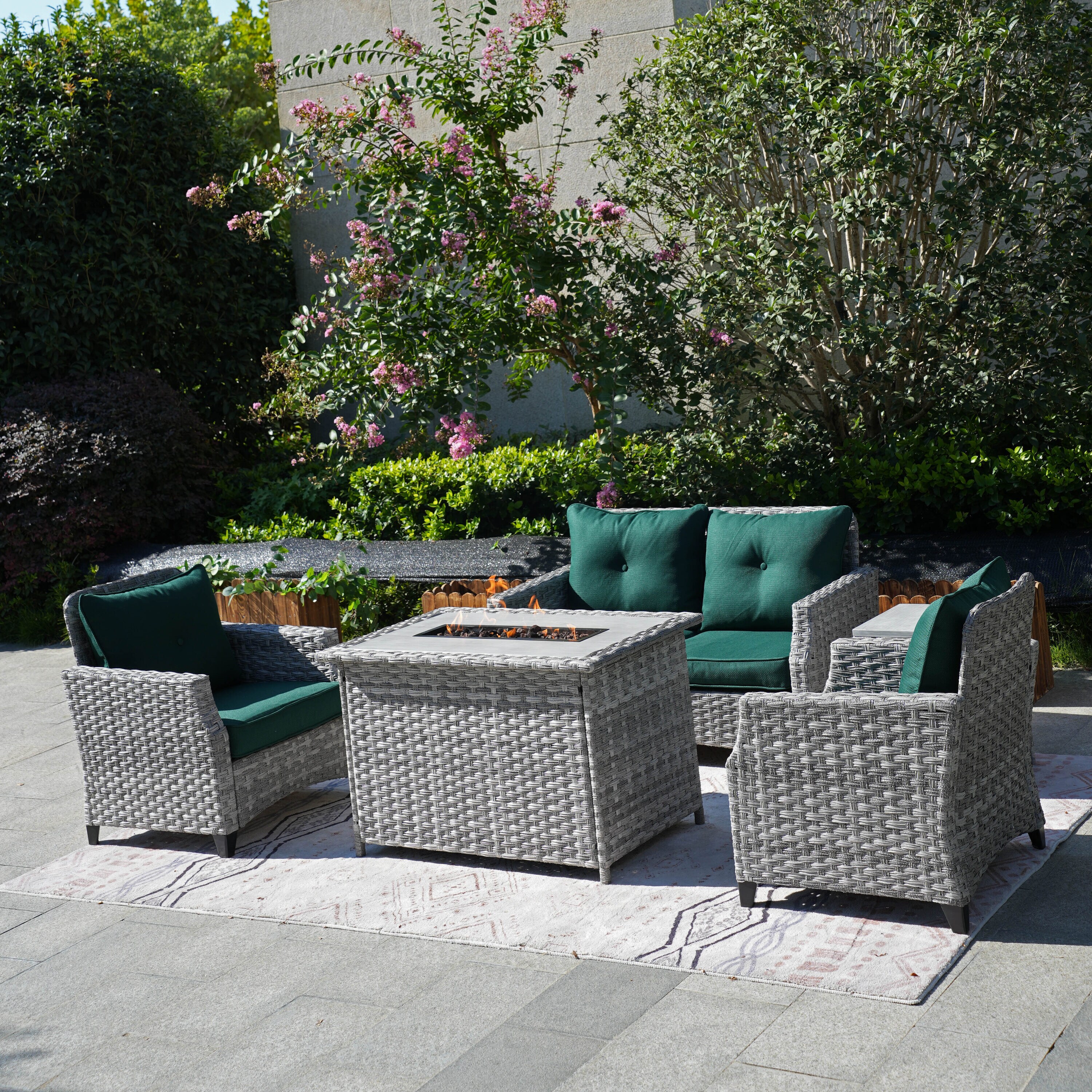 Moda Furnishings PAF-1801-H-GREEN Patio-Conversation-Sets - View #3