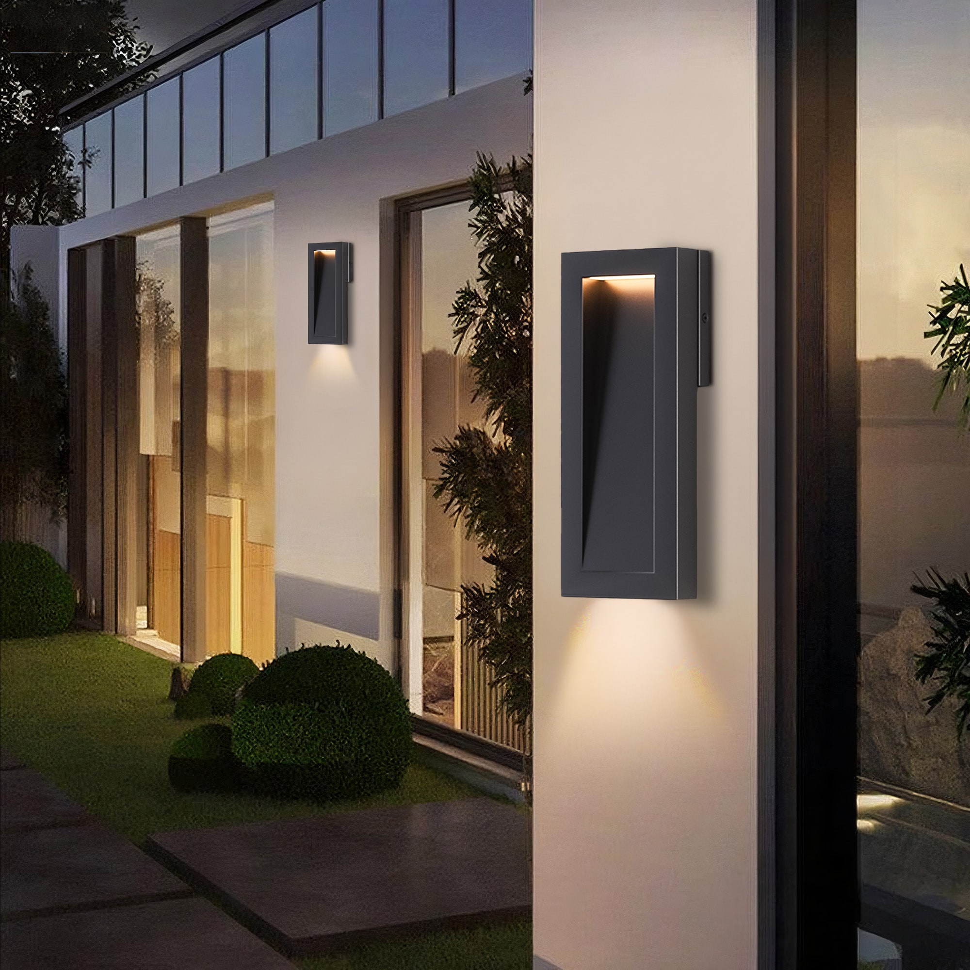Maxax Montpelier 15.1-in H Matte Black Hardwired Dark Sky Integrated LED Outdoor Wall Light