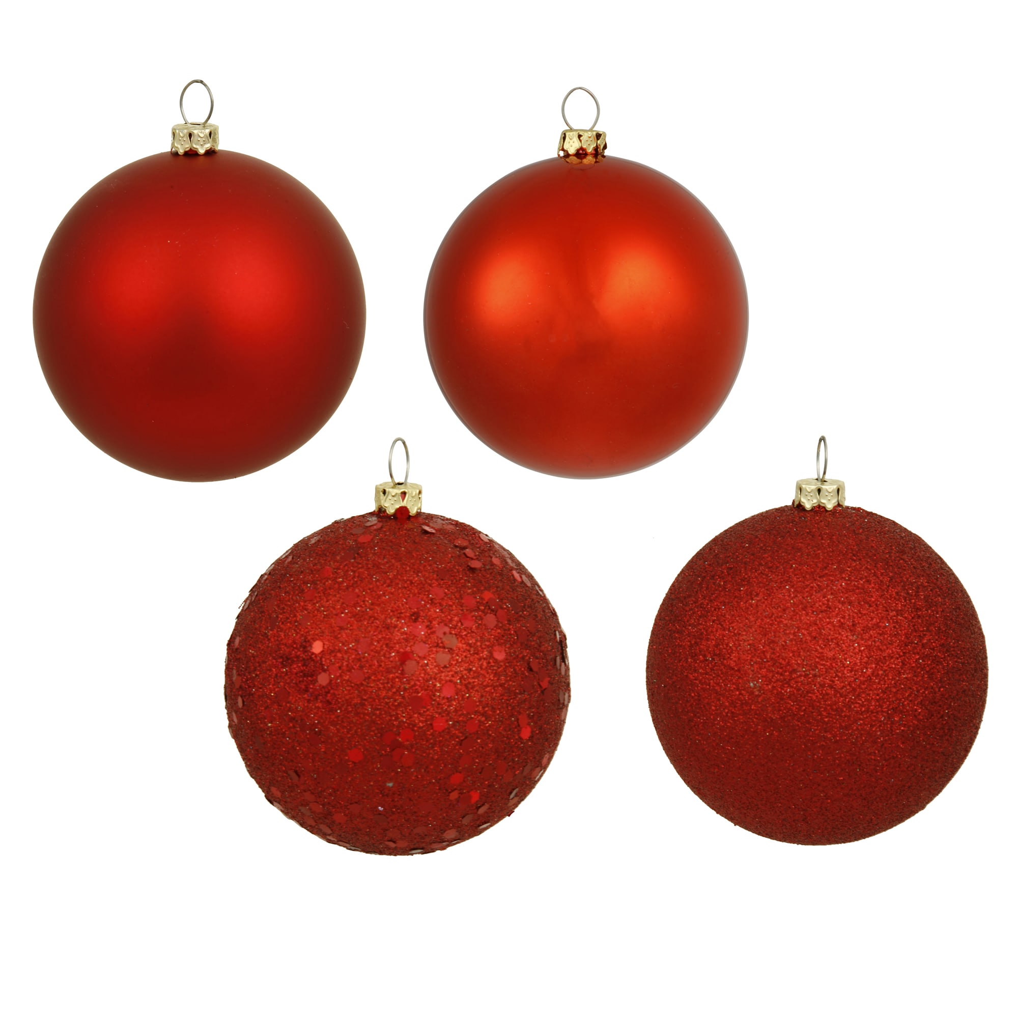 Vickerman N590303-2 8 -Pack Red Mini Indoor Ornament set Shatterproof