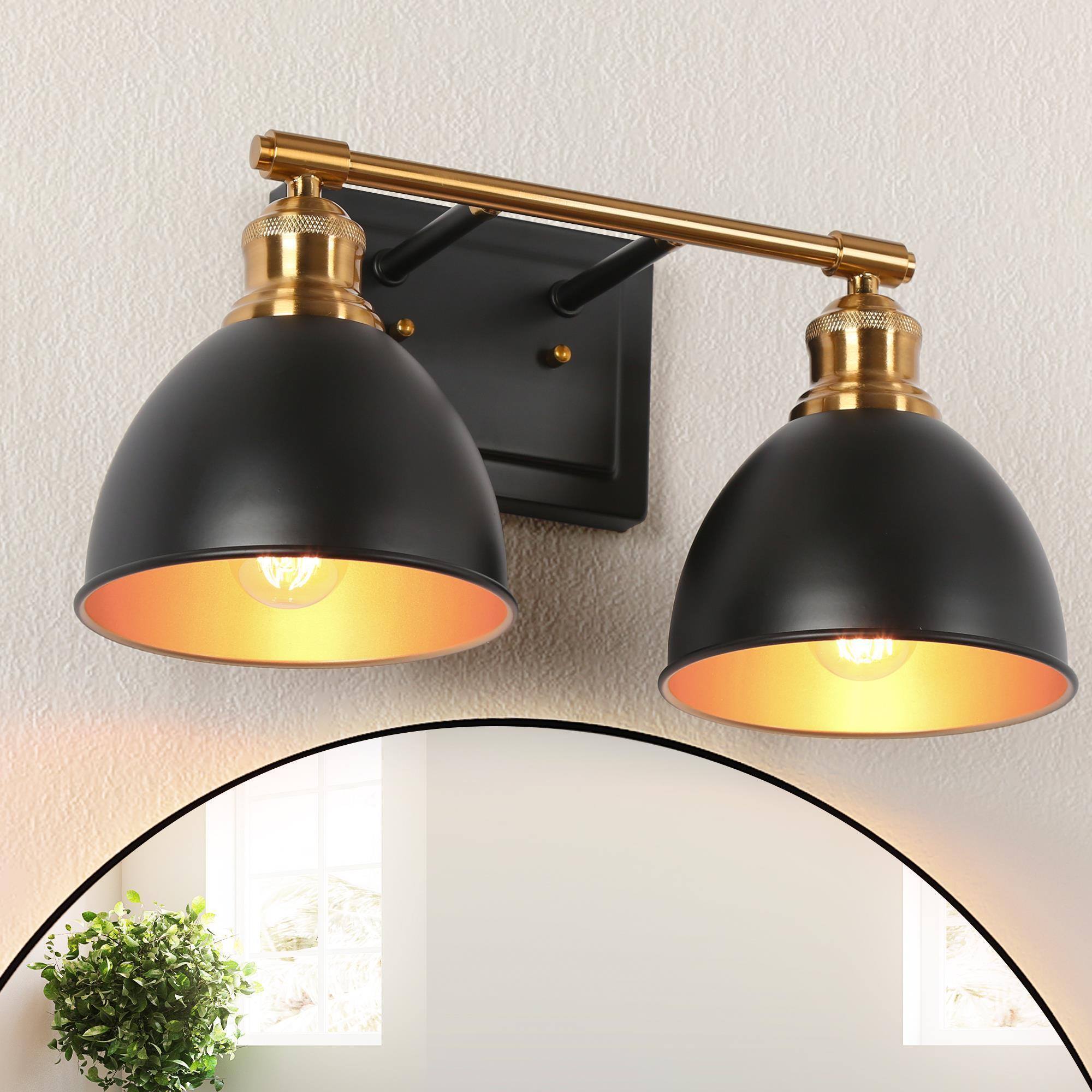 ZEVNI L3ERIZ3YW51W2S28 Cohan 16-in 2 -Light Matte Black Industrial Vanity light