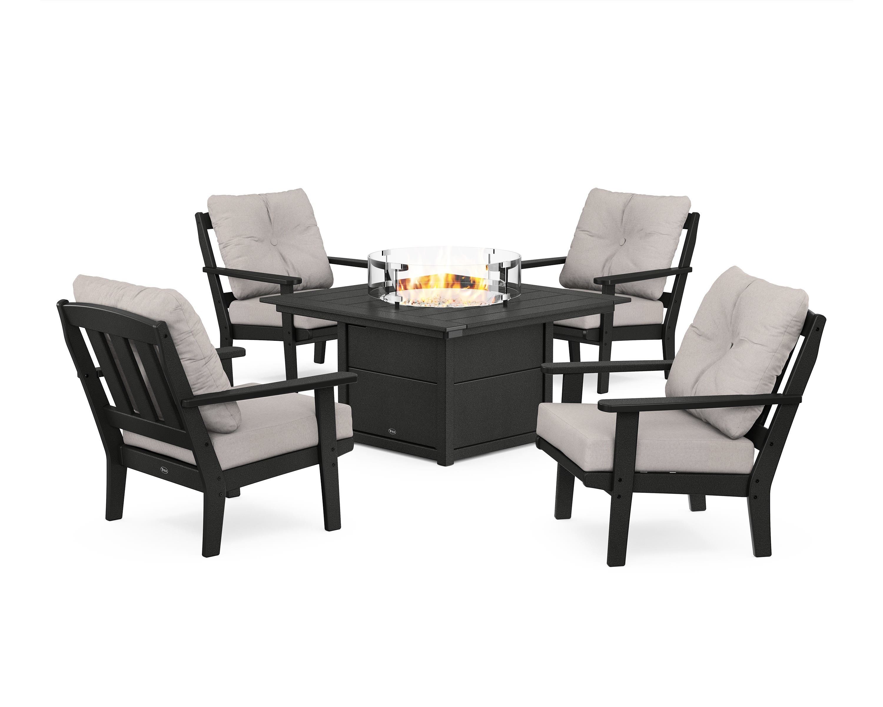 Trex Outdoor Furniture TXS2151-2-CB145999 Cape Cod 5 -Piece Patio Conversation Set with Tan Cushions