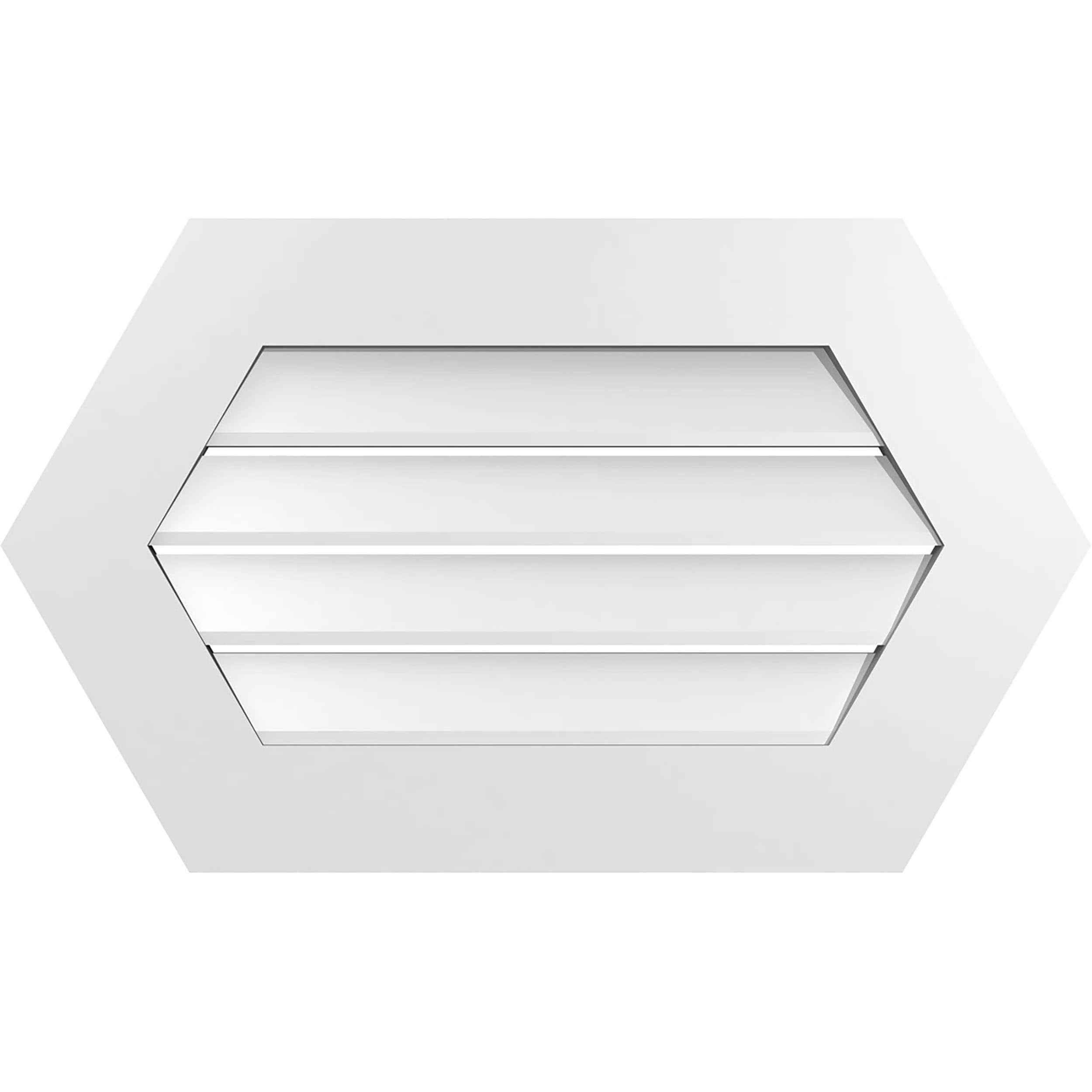 Ekena Millwork GVPHP30X1801SF 30-Inches x 18-Inches Off-white Peaked PVC Gable Louver Vent