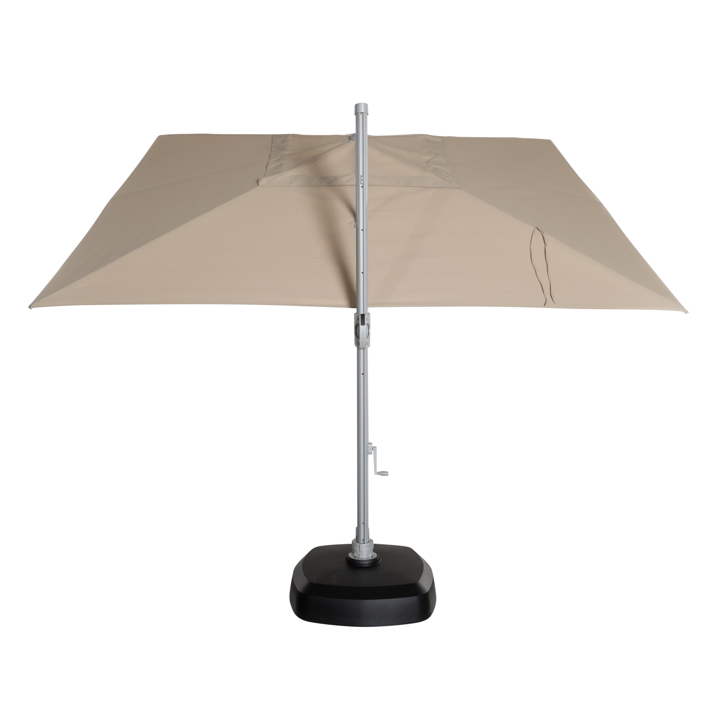 Toestemming Feest Soldaat SimplyShade 12-ft Khaki Crank Cantilever Patio Umbrella with Base at  Lowes.com