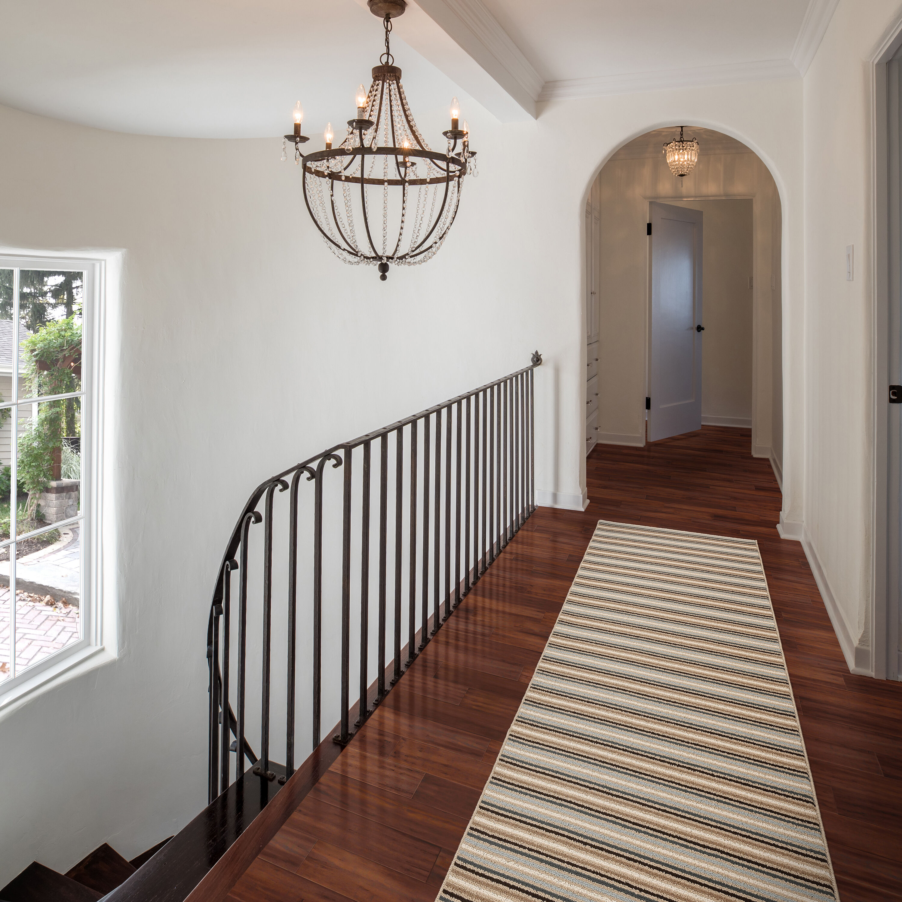 Nantucket Stripe 3x8 Earth Tone Tufted Runner Rug