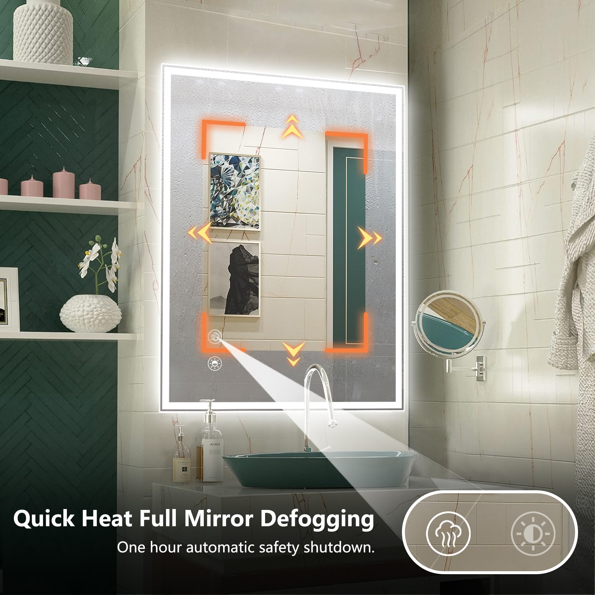 Bybafun YD5100005 Framed-Bath-Mirrors - View #2