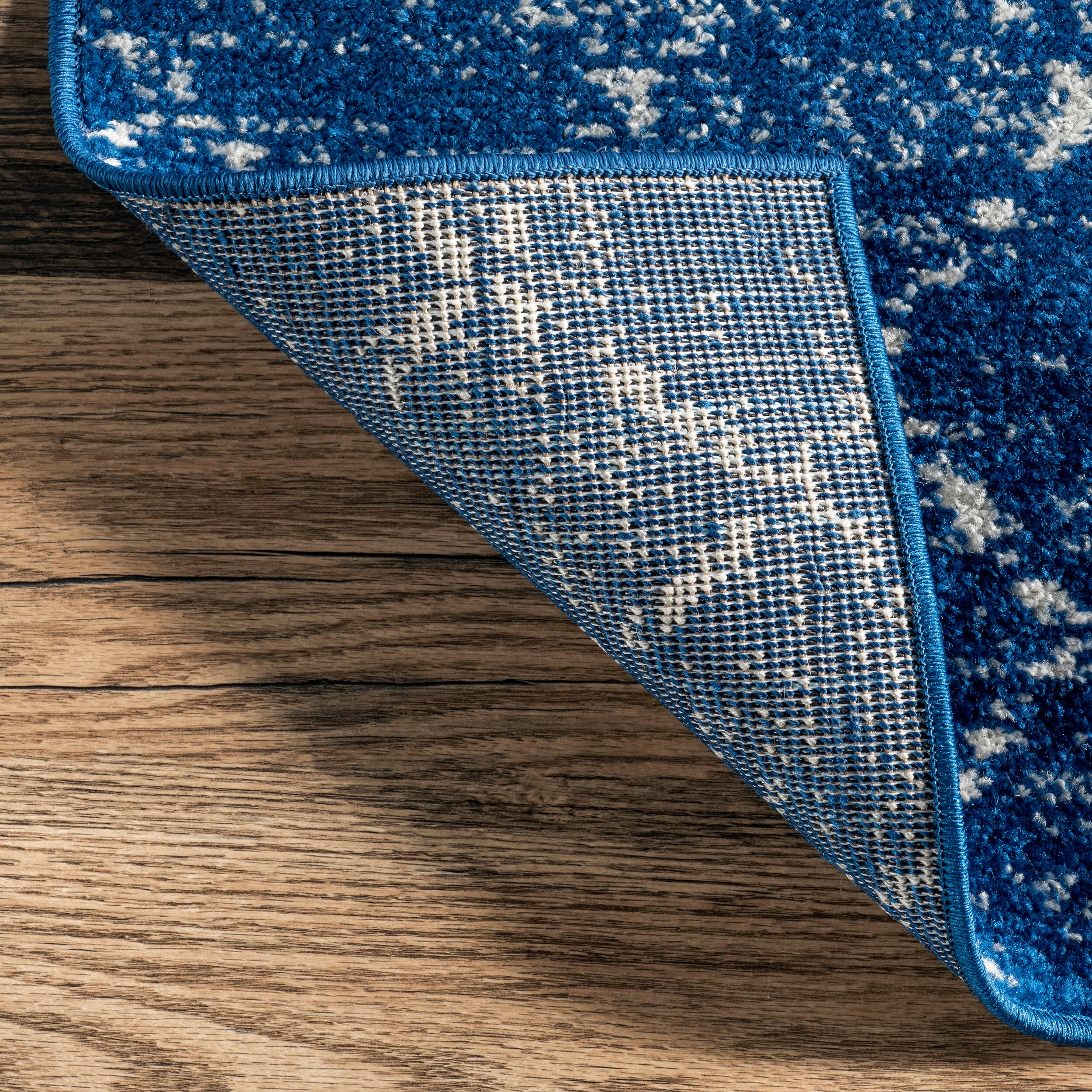 Blue Rectangular 4' x 6' Moroccan Trellis Area Rug