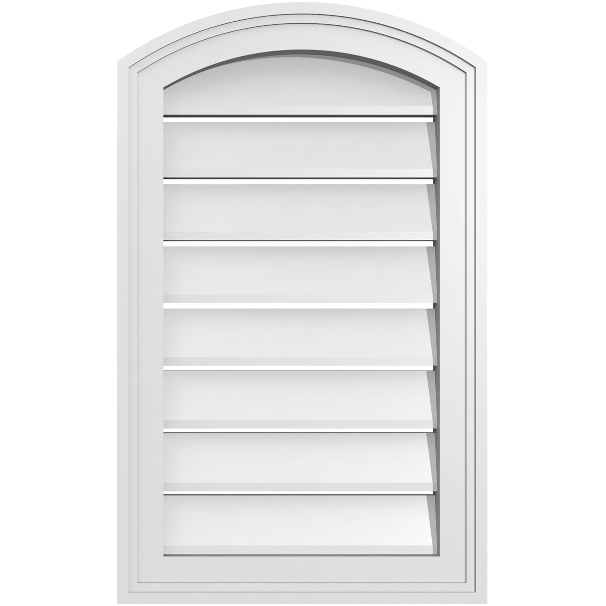 Ekena Millwork GVPAR16X2602SF 16-Inches x 26-Inches Off-white Round top PVC Gable Louver Vent