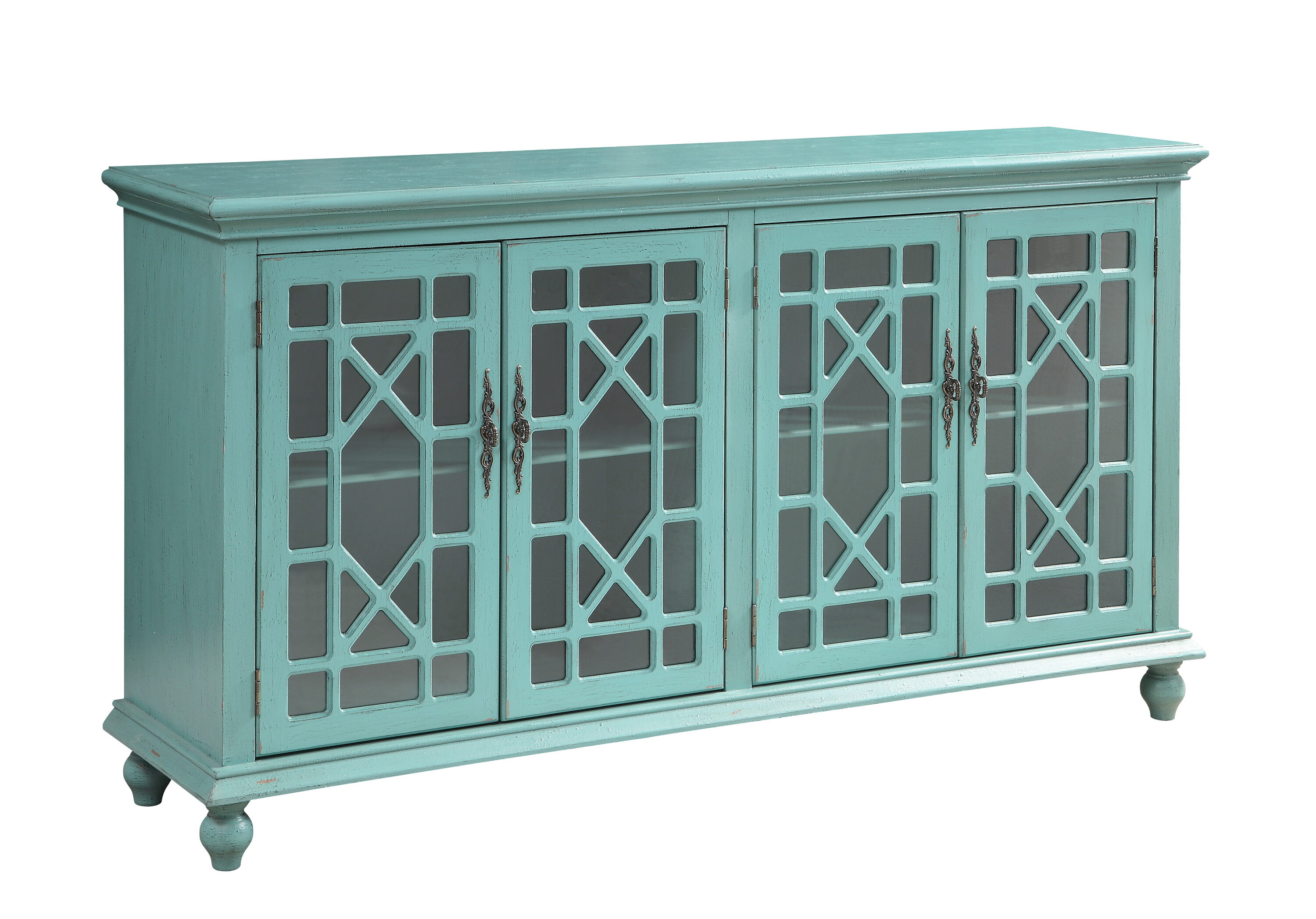 Coast to Coast 39620 Craftsman Bayberry Blue Rub-through Console Table