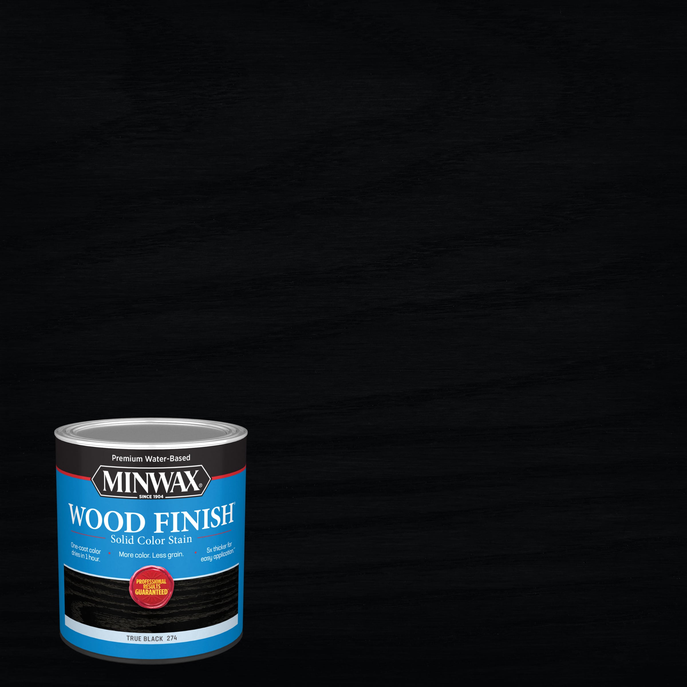Minwax 108510000 Wood Finish Water-based True Black Solid Interior Stain ( 1-quart )