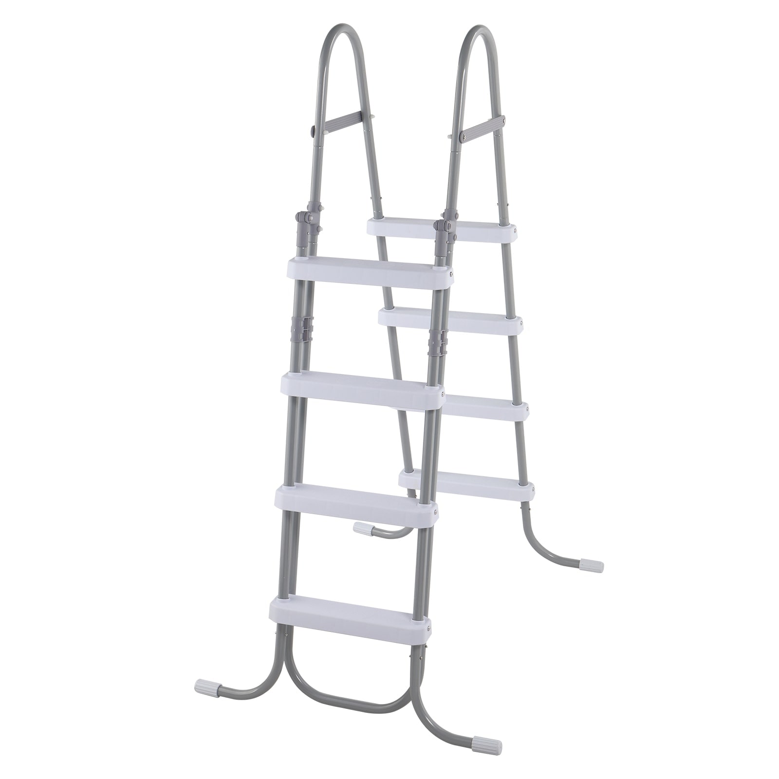 Bestcore Above Ground Pool Ladder 4-Step Double-Sided Pool Stairs for Pools up to 52-in Deep - 300-lb Capacity Iron Frame with White Steps